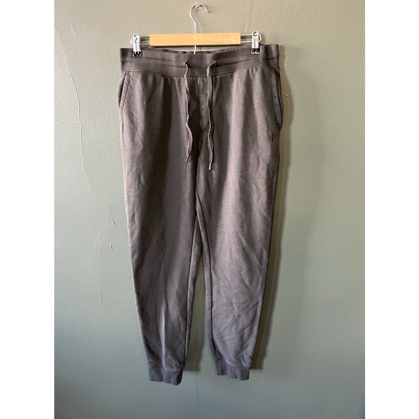 Hurley Hurley Mens Gray Sweatpants Size L Drawstring Jogger Activewear Pants Size US 33 - 2 Thumbnail