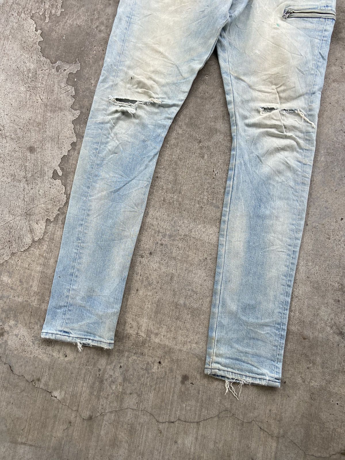 FR2 FR2 Denim Cowhide Distressed Knee Tappered Fits Denim Pants Size US 33 - 2 Thumbnail