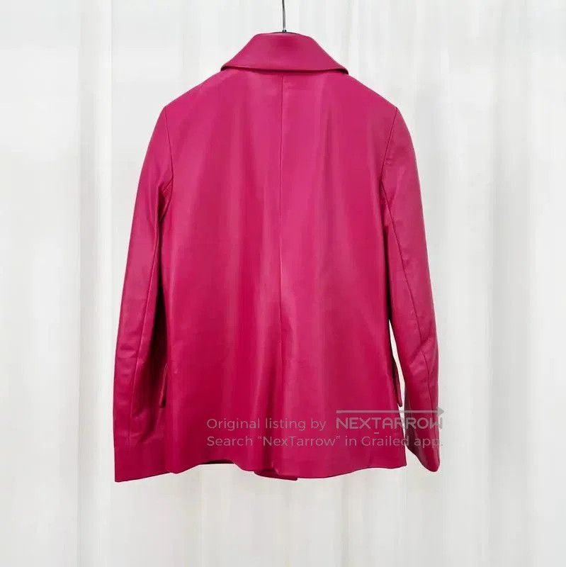 Miu Miu Miu Miu Pink Leather Logo Jacket for Women . Size XS / US 0-2 / IT 36-38 - 2 Thumbnail