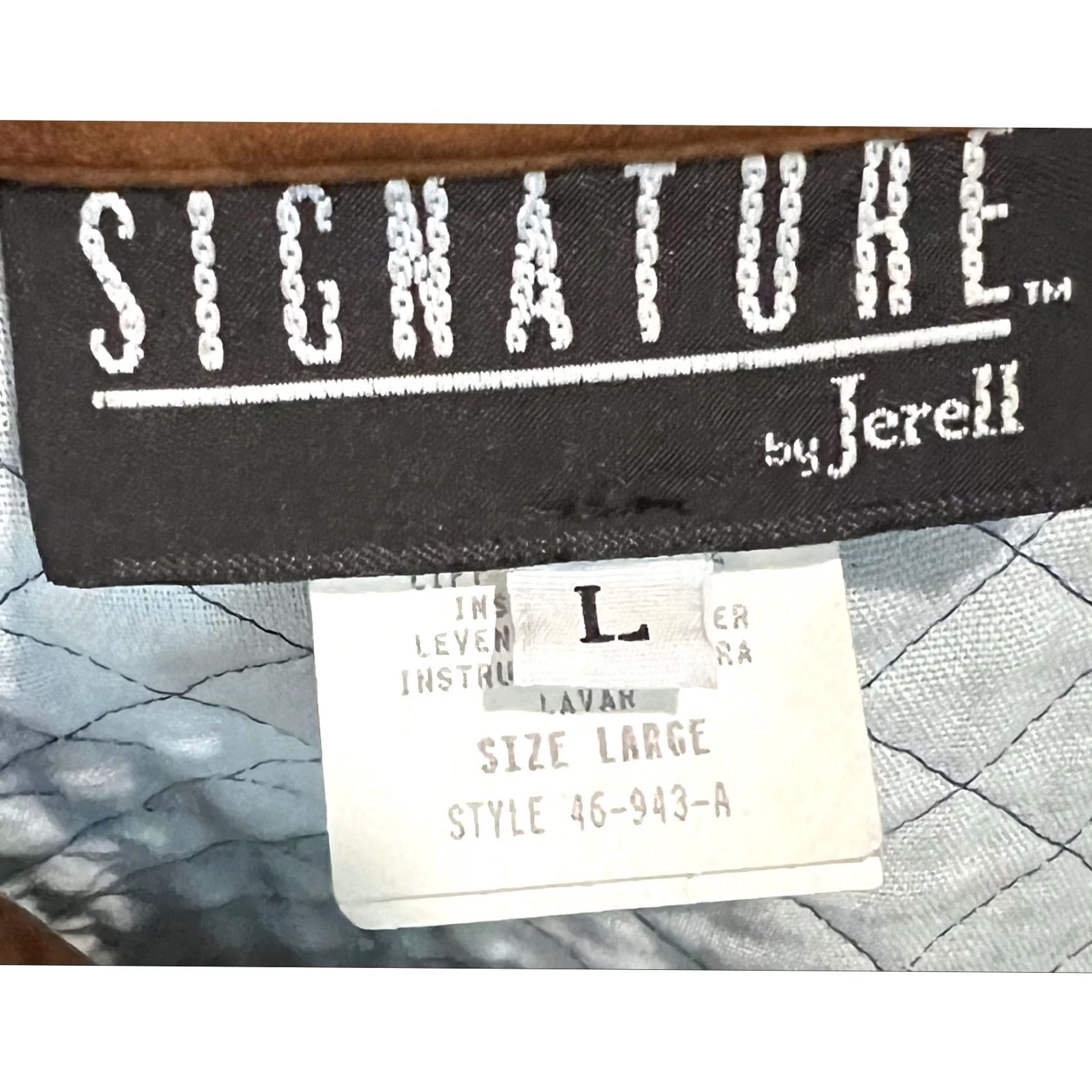 Denime Signature by Jerell Vintage Womens Denim Diamond Quilted Vest Blue Brown Trim Cotton Made USA Sz L Size L / US 10 / IT 46 - 7 Thumbnail