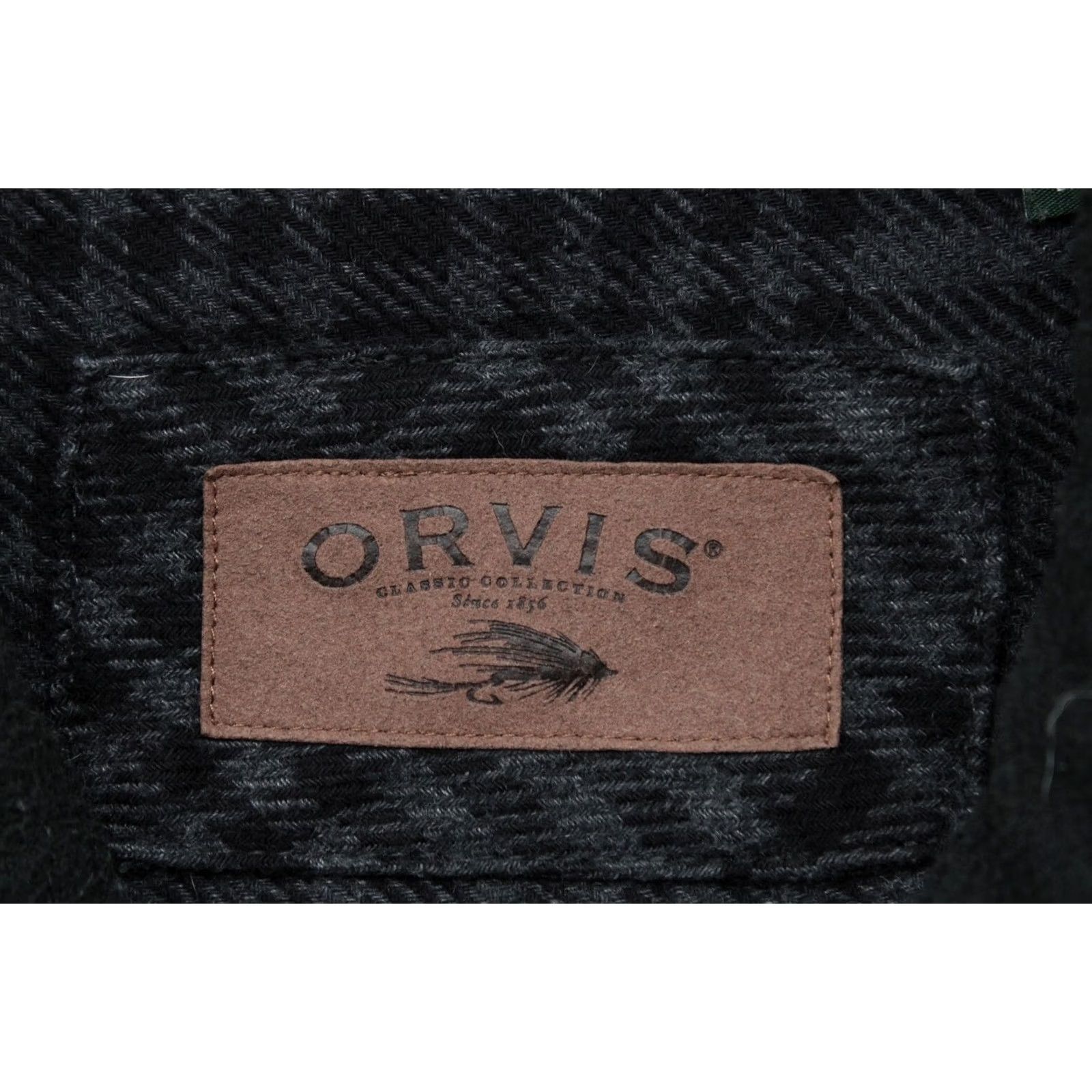 Orvis ORVIS Shirt Mens Large Heavy Flannel Gray Black Plaid Button Up Shacket Pockets Size US L / EU 52-54 / 3 - 5 Thumbnail