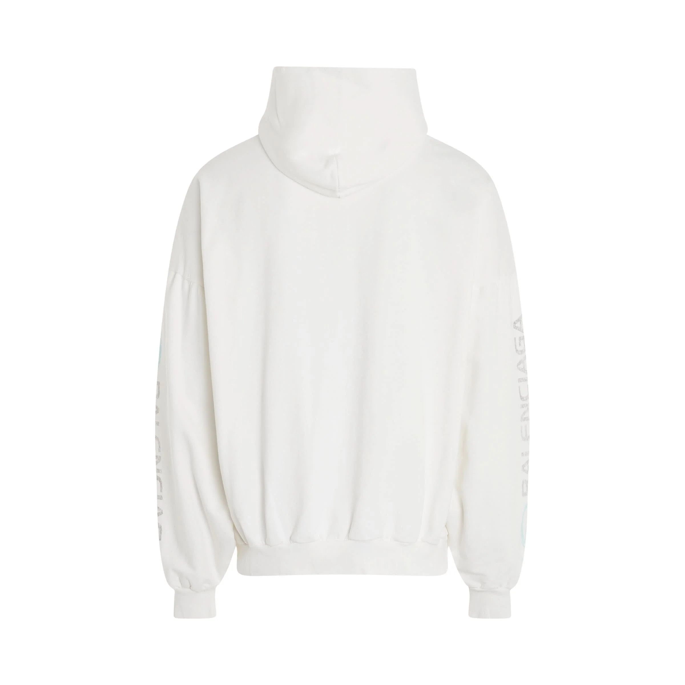 Balenciaga o1mt1gz0125 Surfer Round Hoodie Oversized in White Size US S / EU 44-46 / 1 - 3 Thumbnail