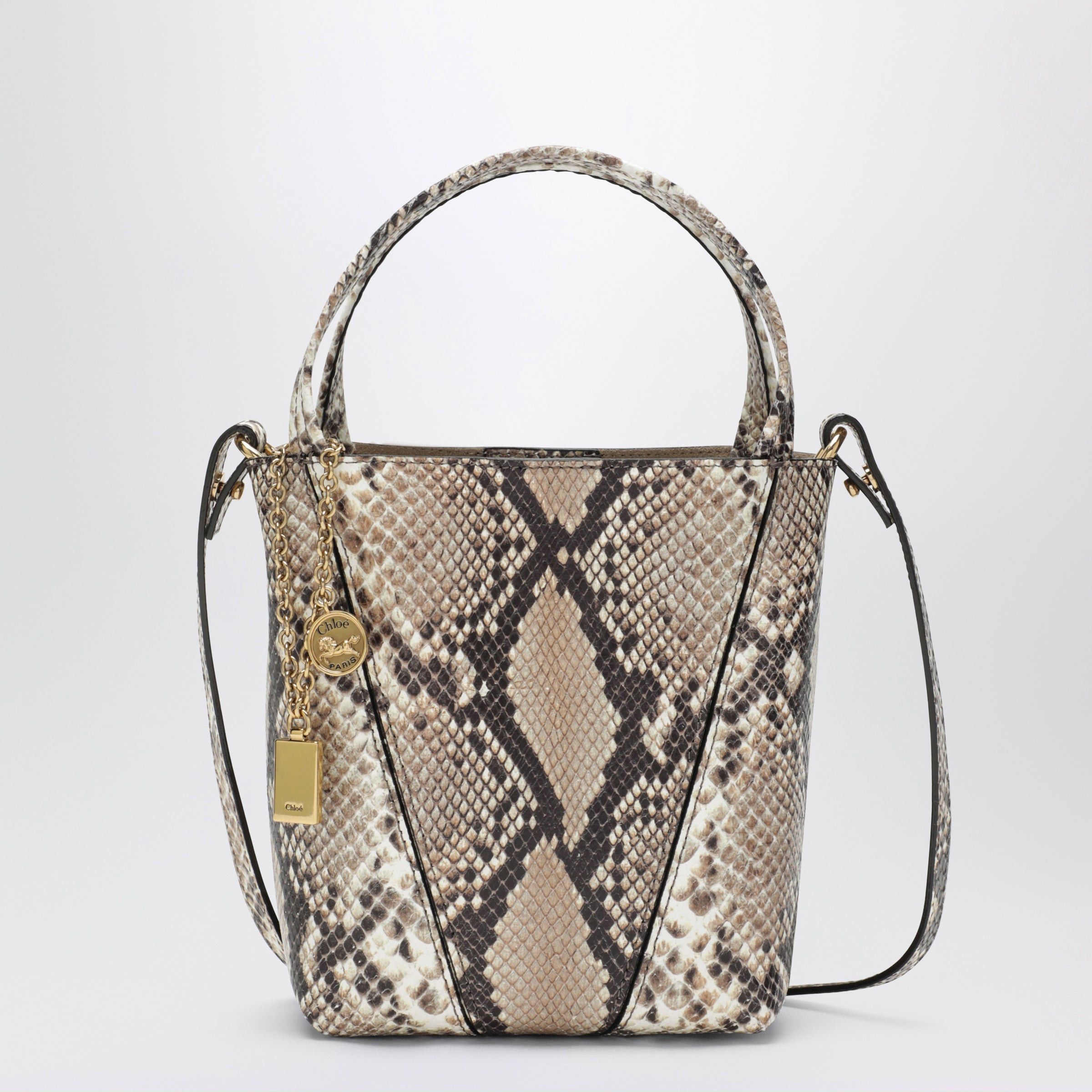 Chloe Chloe Small Chloe Spin Tote Bag In Python-Effect Leather Size ONE SIZE - 1 Thumbnail