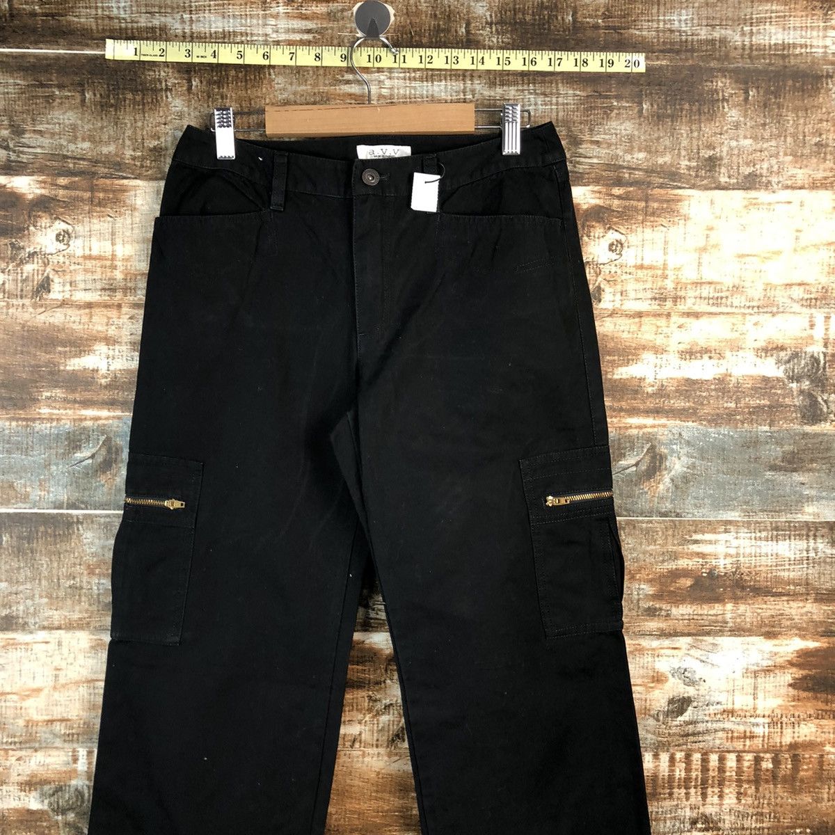 Japanese Brand A.V.V Black Cargo utility Multipocket Pants #A2436 Size 27" / US 4 / IT 40 - 4 Thumbnail