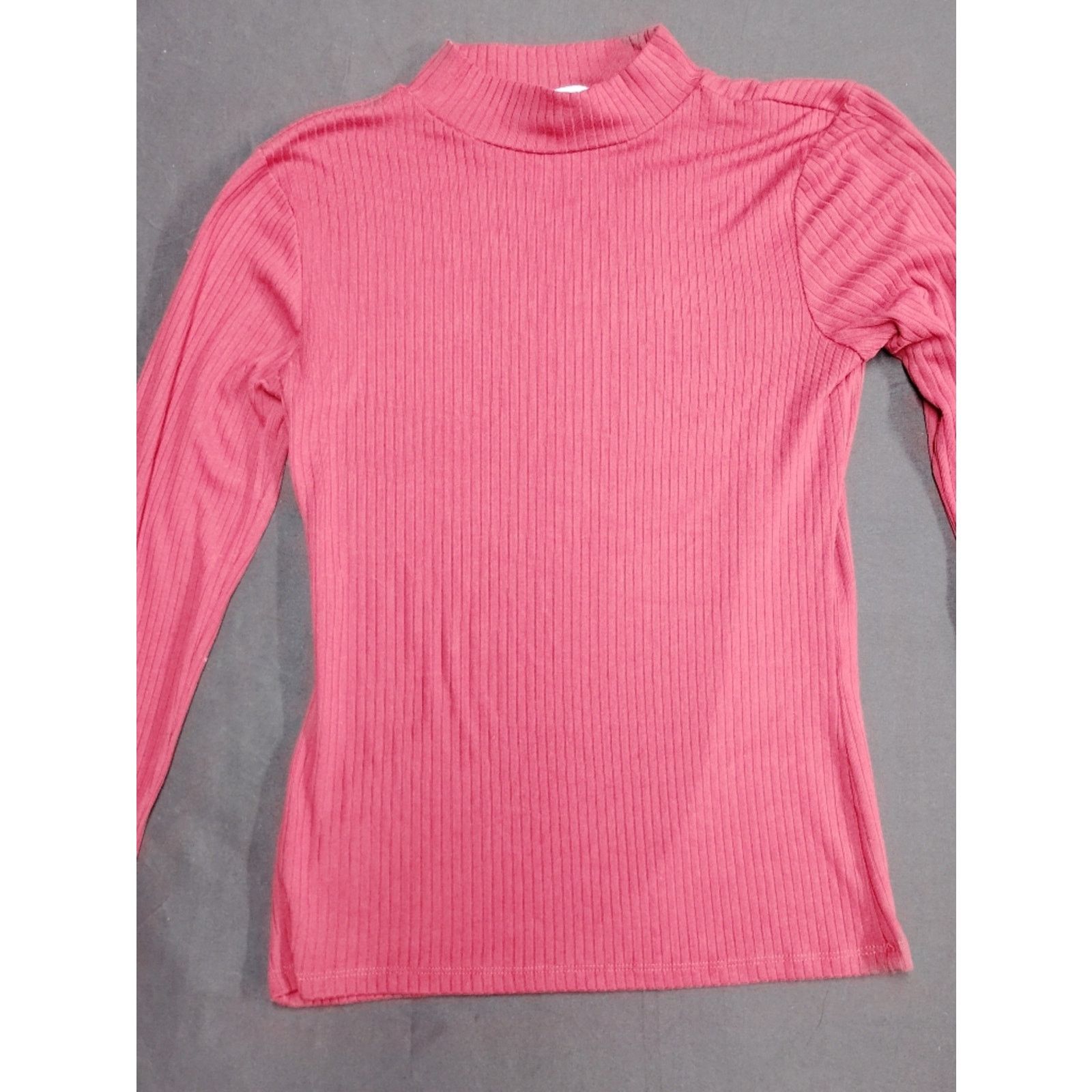 Planet Hollywood Planet Gold Ribbed Mock Neck Long Sleeve Burgundy Maroon Red Size S / US 4 / IT 40 - 1 Thumbnail