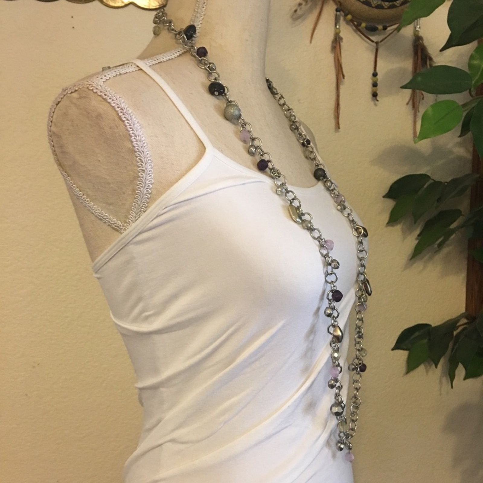 Vintage Vintage bead charm bauble chain long necklace Size ONE SIZE - 2 Thumbnail