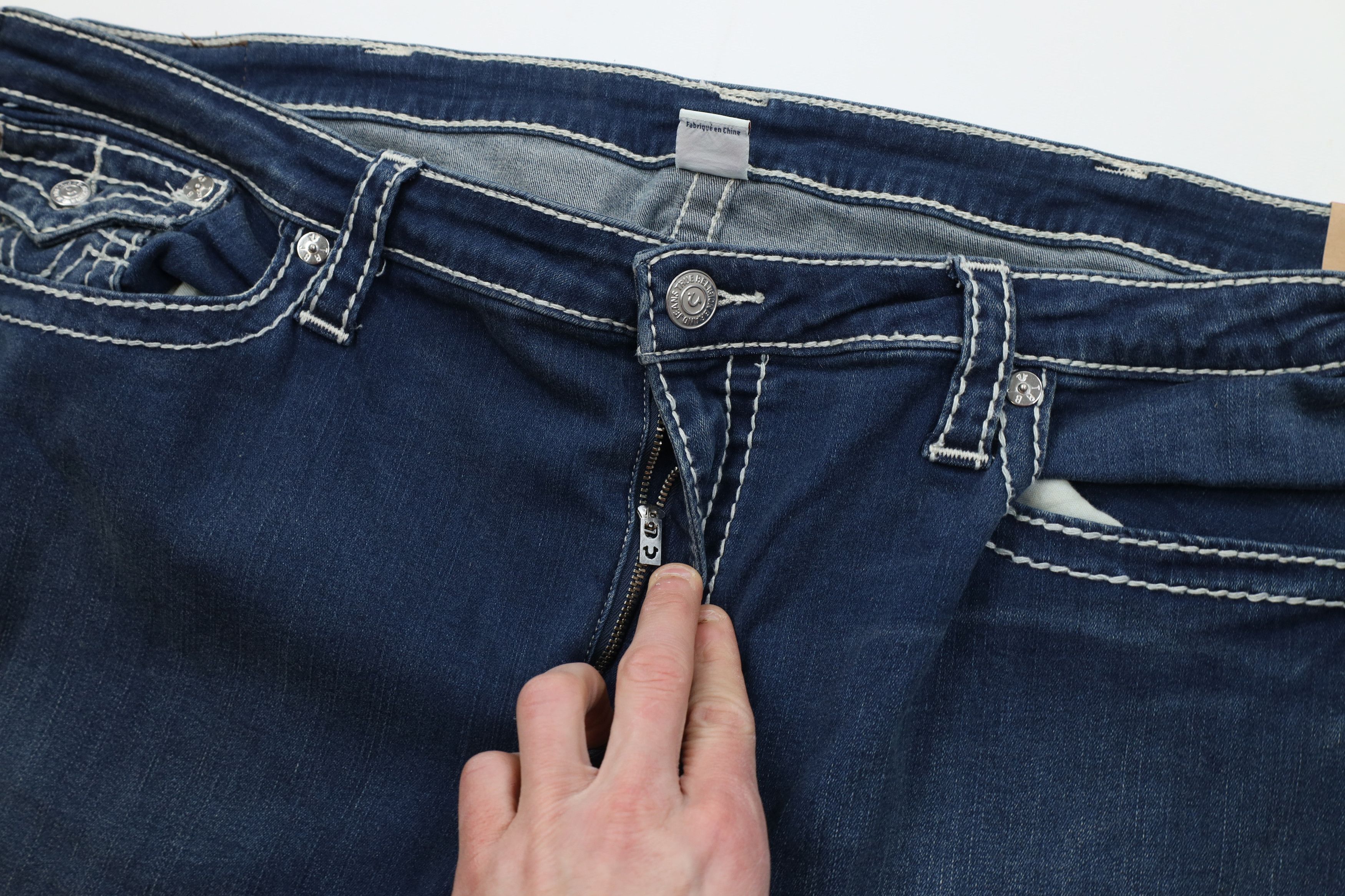 True Religion New True Religion Stitch Curvy Skinny Flap Big T Denim Jeans Size 34" / US 12 / IT 48 - 6 Thumbnail