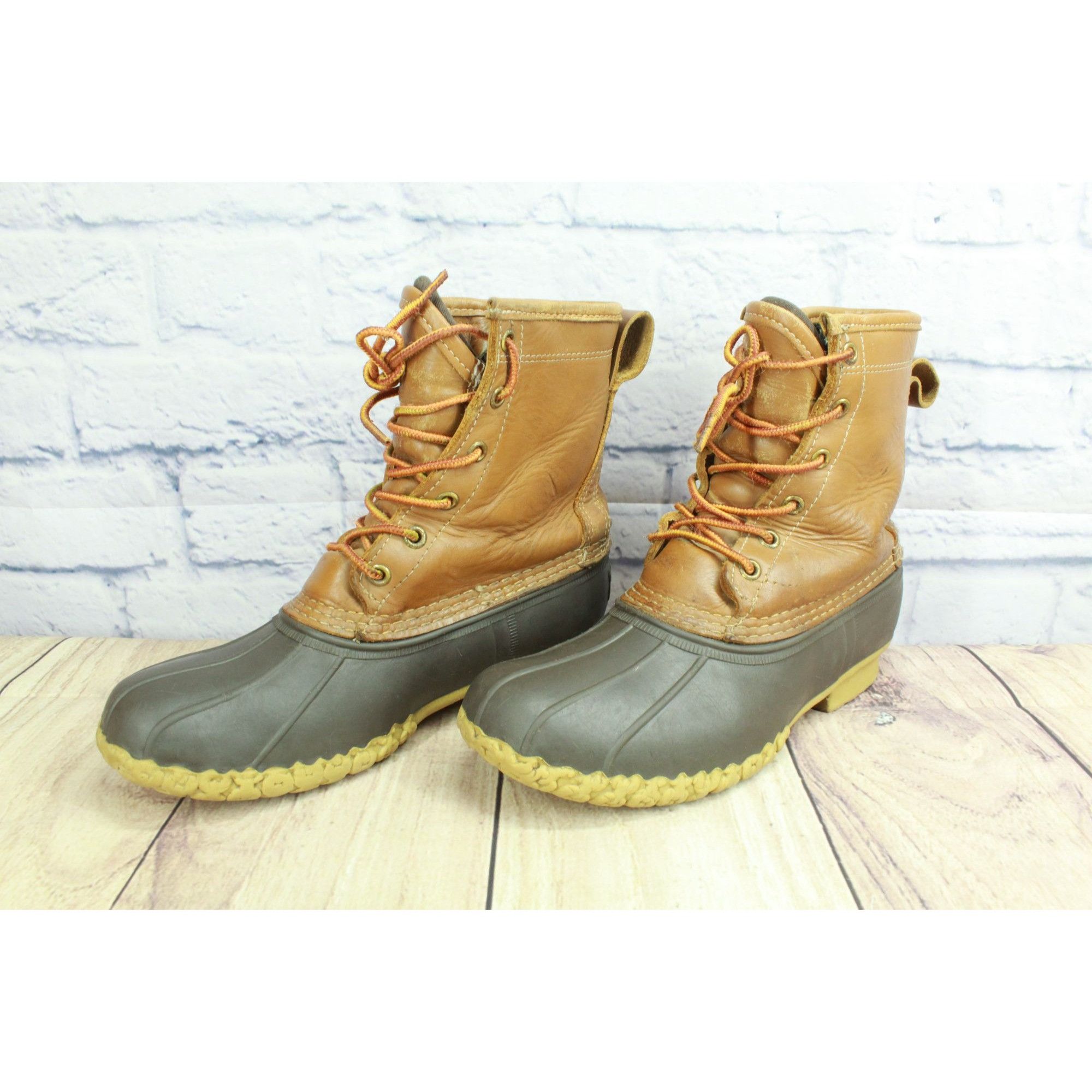 L.L. Bean × Leather LL Bean Brown Leather Insulated Goretex Ankle Duck Boots Size US 6 / IT 36 - 2 Thumbnail