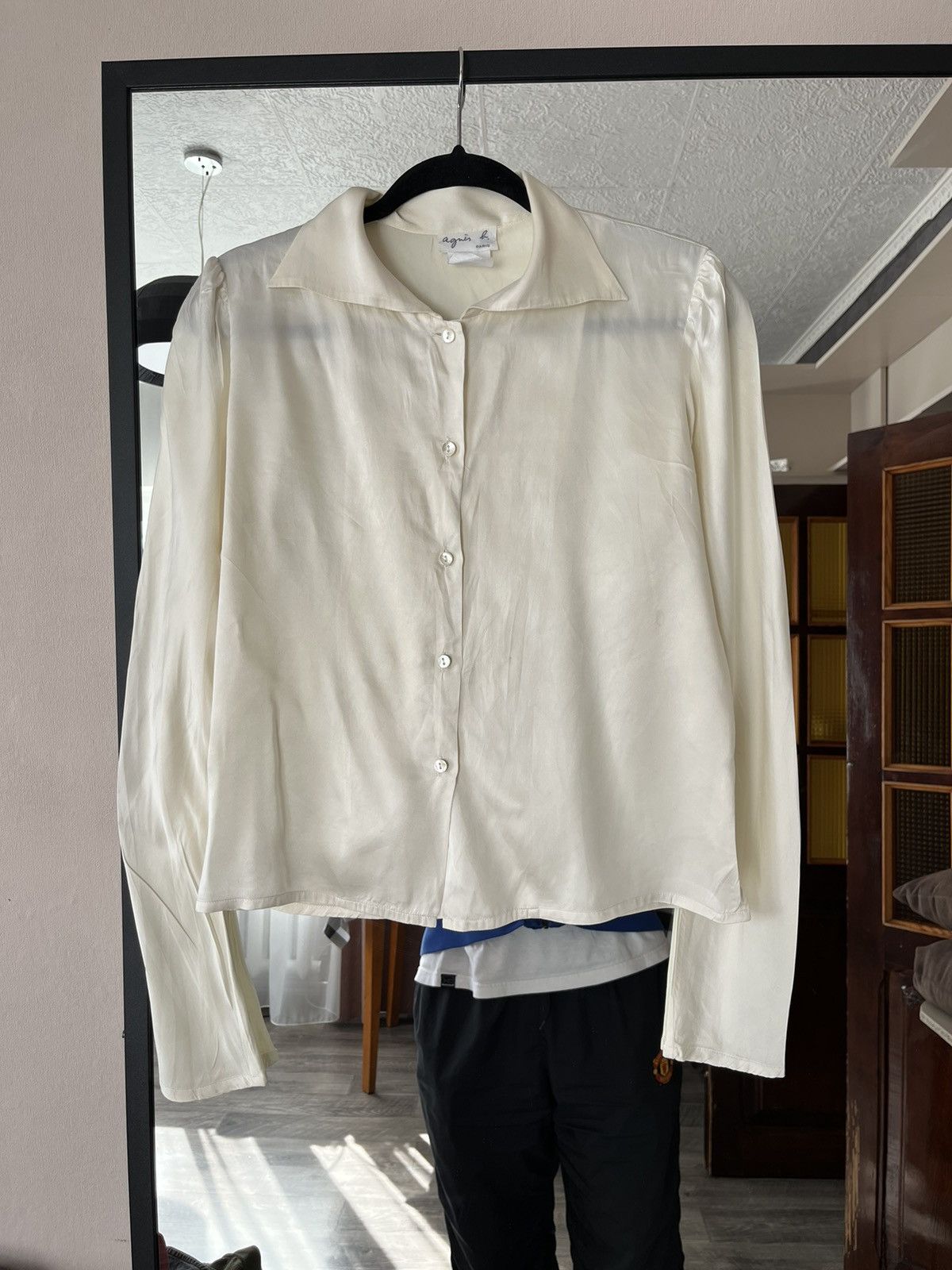 agnes b. Agnes B. Paris Silk Shirt Button Long Sleeve Size M / US 6-8 / IT 42-44 - 2 Thumbnail