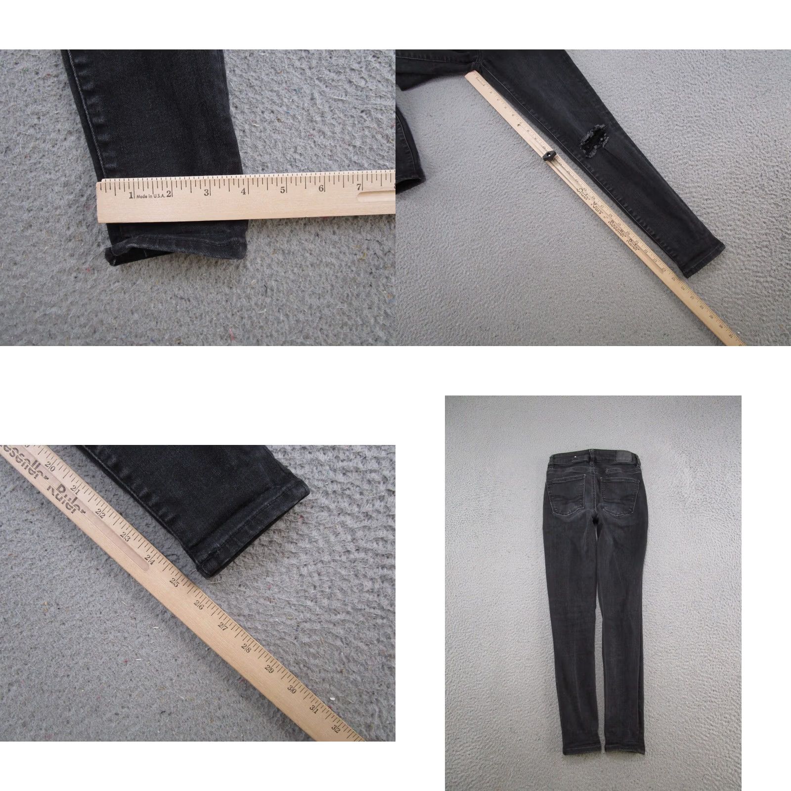American Eagle Outfitters VINTAGE American Eagle Next Level Stretch Super Hi Rise Jegging Jeans Size 0 Short Black Size 25" / US 0 / IT 36 - 8 Thumbnail