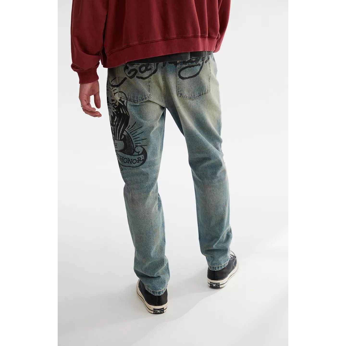 Urban Outfitters New Urban Outfitters Ed Hardy Graphic Slim Taper Jean $175 Size US 32 / EU 48 - 3 Thumbnail