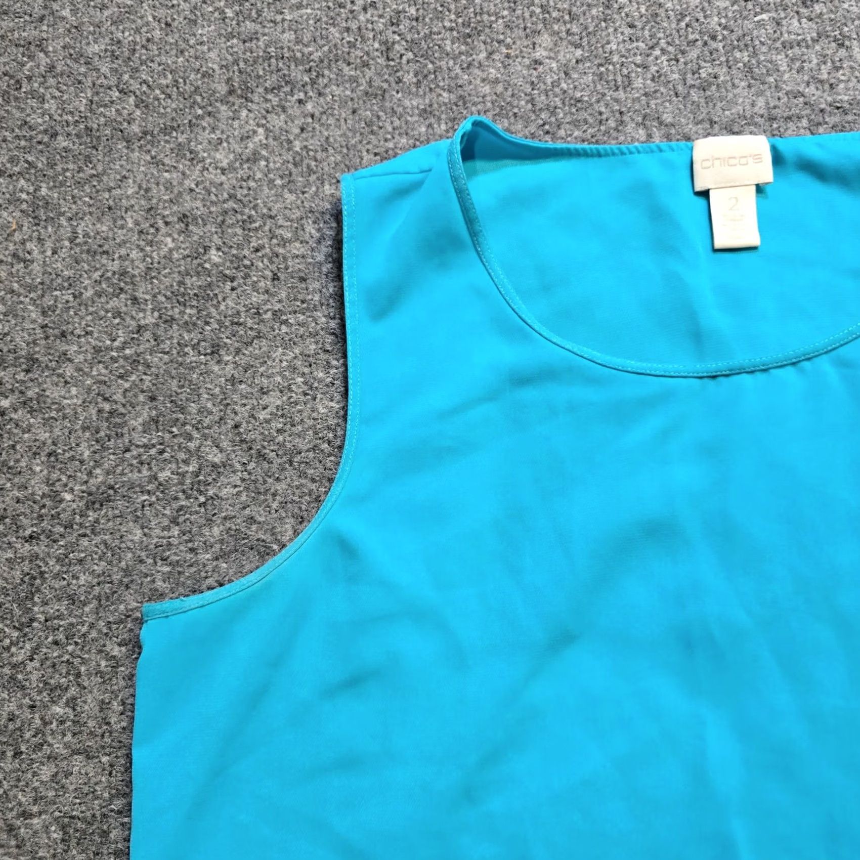 Vintage Chicos Tank Top Womens Size Large Blue Round Neck Sleeveless Layer Career Casual Size L / US 10 / IT 46 - 4 Thumbnail