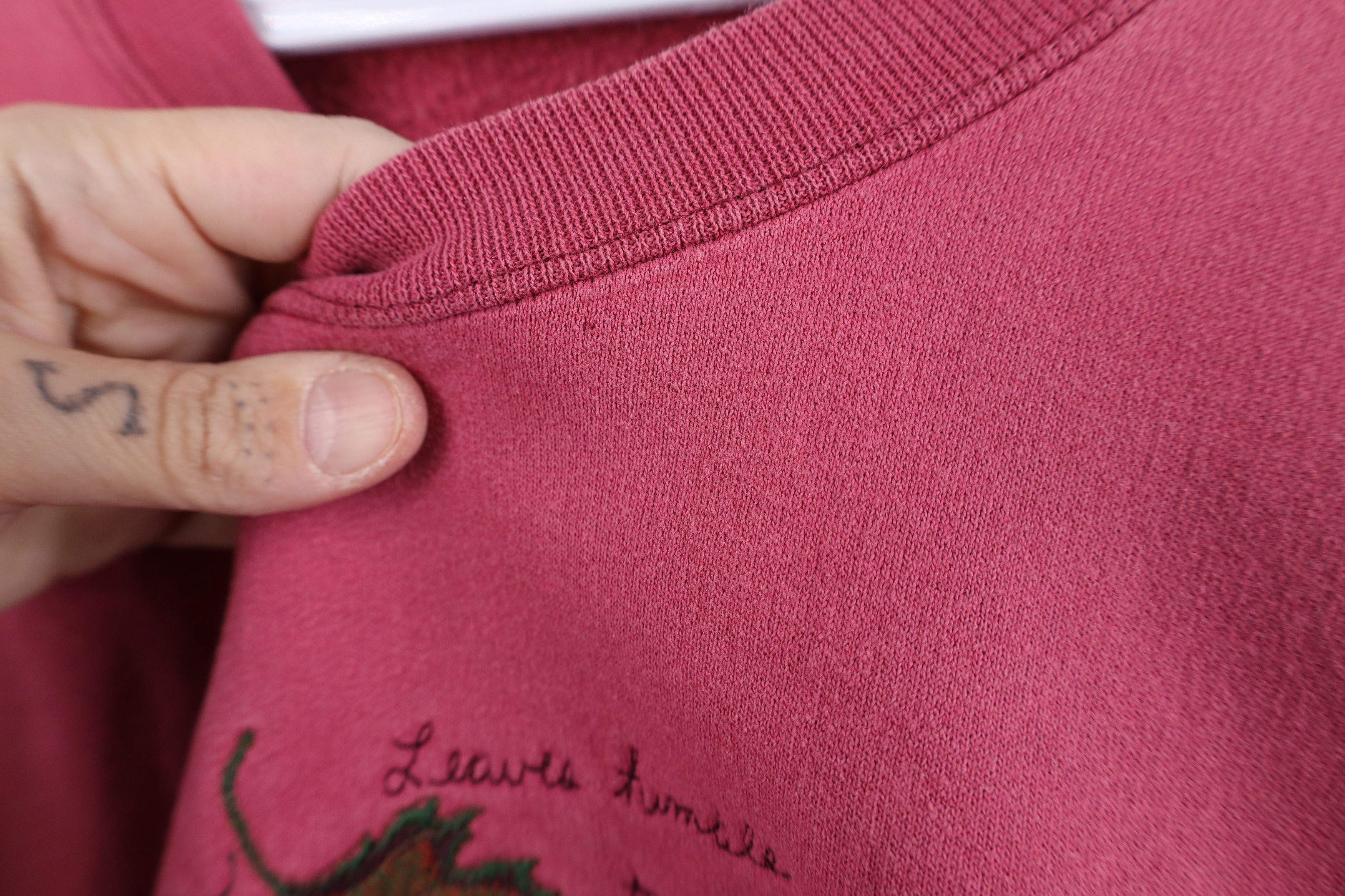 Vintage Vintage 90s Streetwear Nature Fall Leaves Sweatshirt Pink Size L / US 10 / IT 46 - 5 Thumbnail