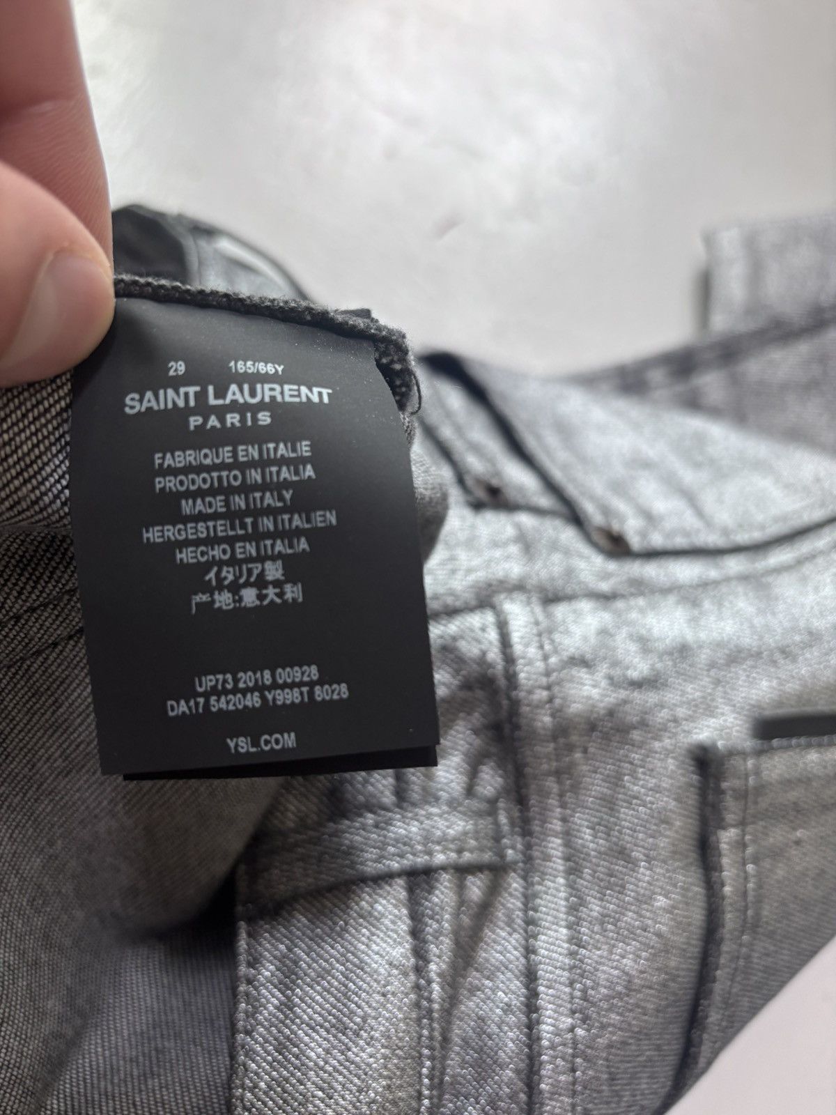 Saint Laurent Paris Silver jeans Size 29" - 6 Thumbnail