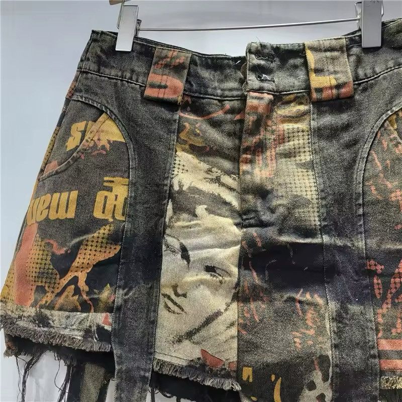 Other Retro Custom Vintage Patchwork Irregular Skirt Y2k Size 28" / US 6 / IT 42 - 5 Thumbnail