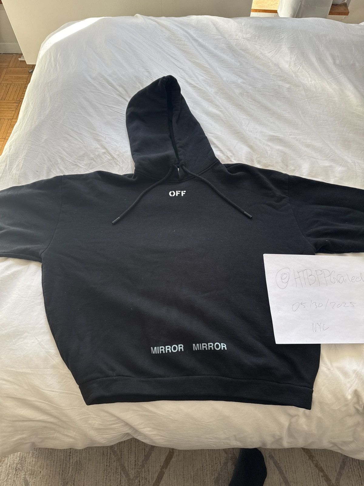 Off White Mirror Mirror Hoodie White | Grailed