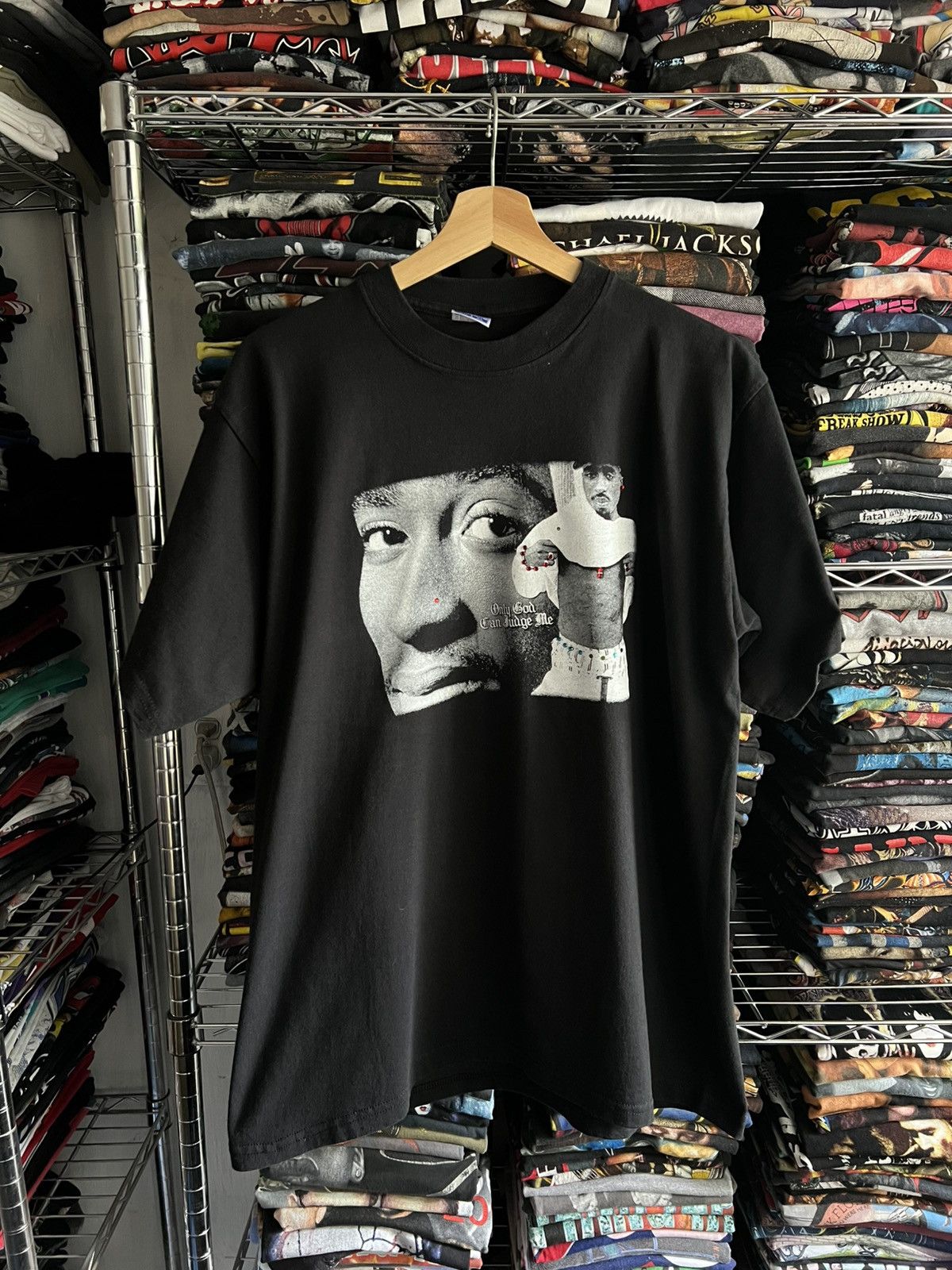 Band Tees 2000s 2pac Rhinestones Bootleg Theesh Tee Tupac Size US XL / EU 56 / 4 - 1 Thumbnail