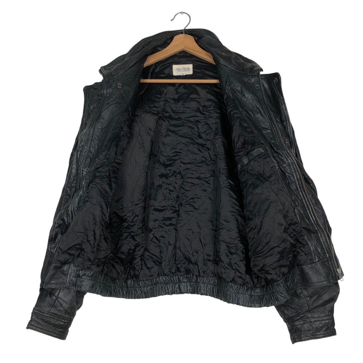 Issey Miyake 🔥Vintage Leather Biker Jacket Double Collar Vicenza Japan Size US M / EU 48-50 / 2 - 13 Thumbnail
