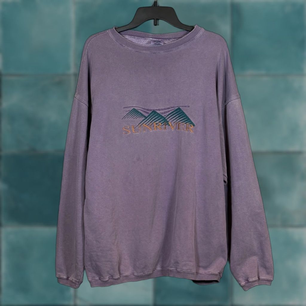 VINTAGE Somers Purple SUNRIVER Crew Neck Sweatshirt XL Men’s Casual Pullover Outdoor