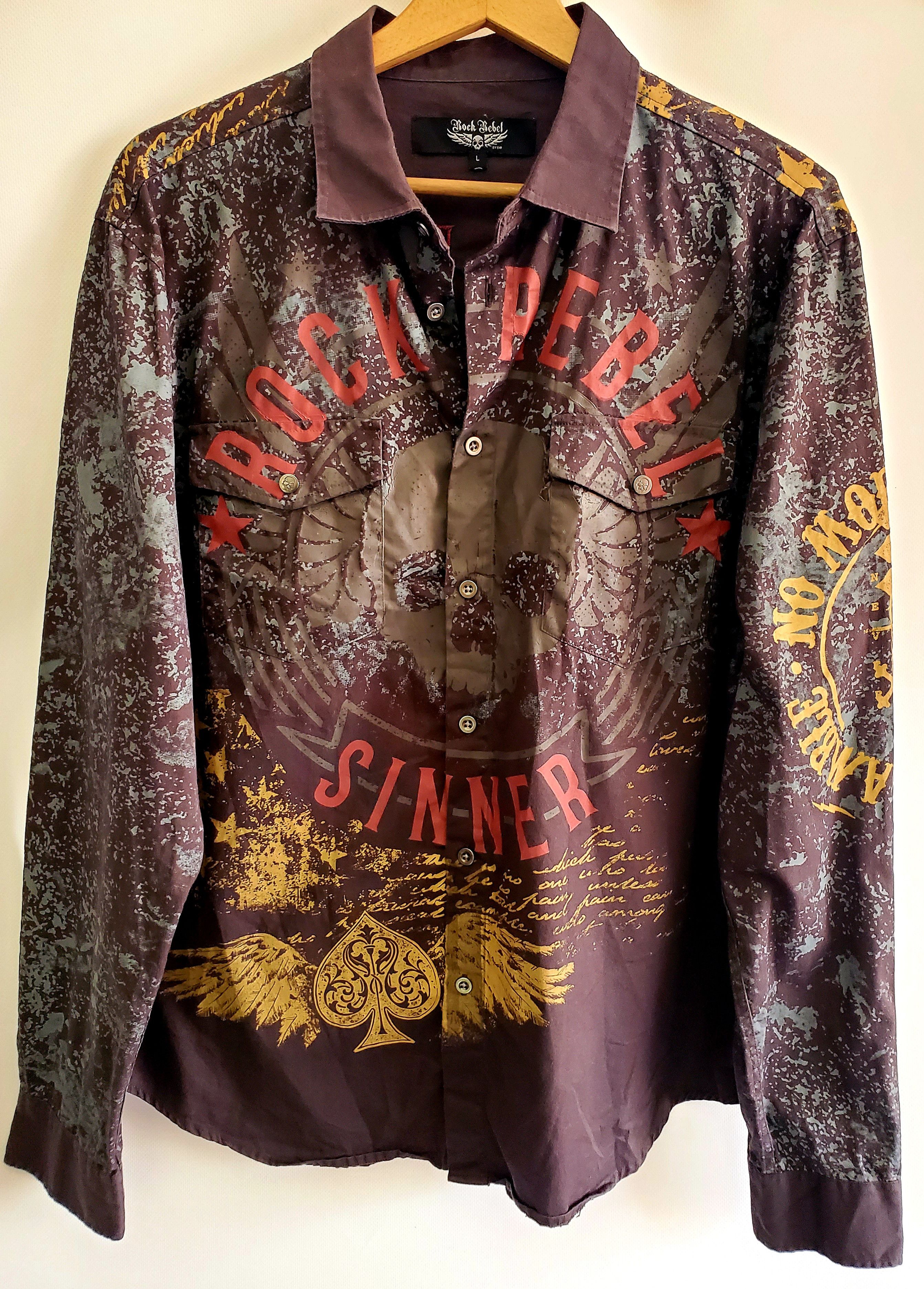 Affliction × Japanese Brand Vintage v2k rock rebel sinner Tshirt size L Size US L / EU 52-54 / 3 - 1 Thumbnail
