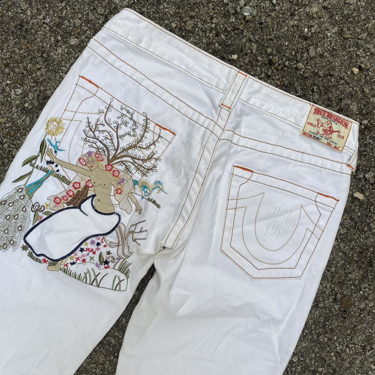 image of Hysteric Glamour x True Religion Flare Jeans True Religion Bobby Women's Embroidered Denim in White