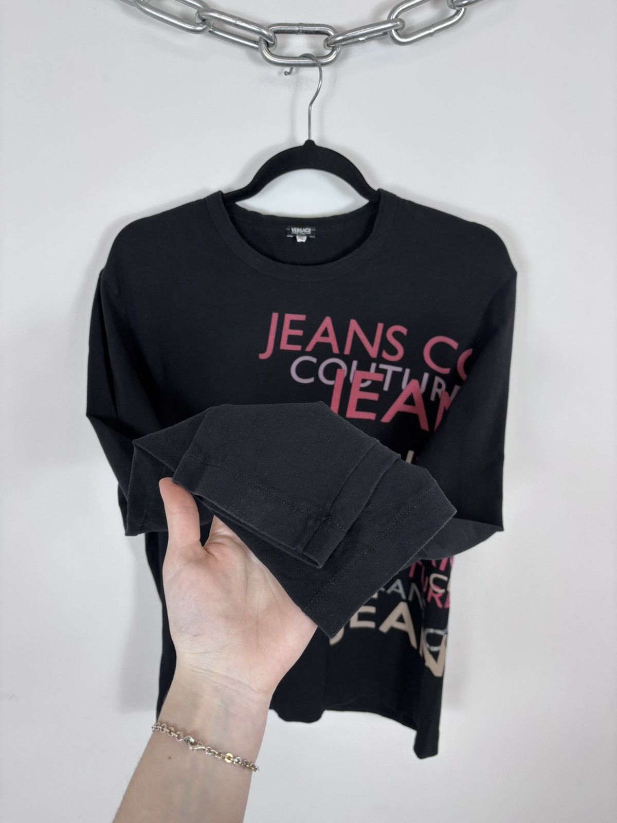 Versace Jeans Couture Versace Jeans Couture Vintage Monogram Black Long Sleeve Tee Size US M / EU 48-50 / 2 - 6 Thumbnail