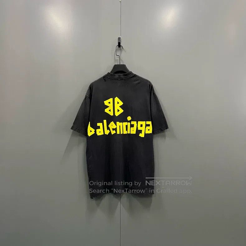 Balenciaga Balenciaga Distressed Tape Logo Short Sleeve Size US S / EU 44-46 / 1 - 2 Thumbnail