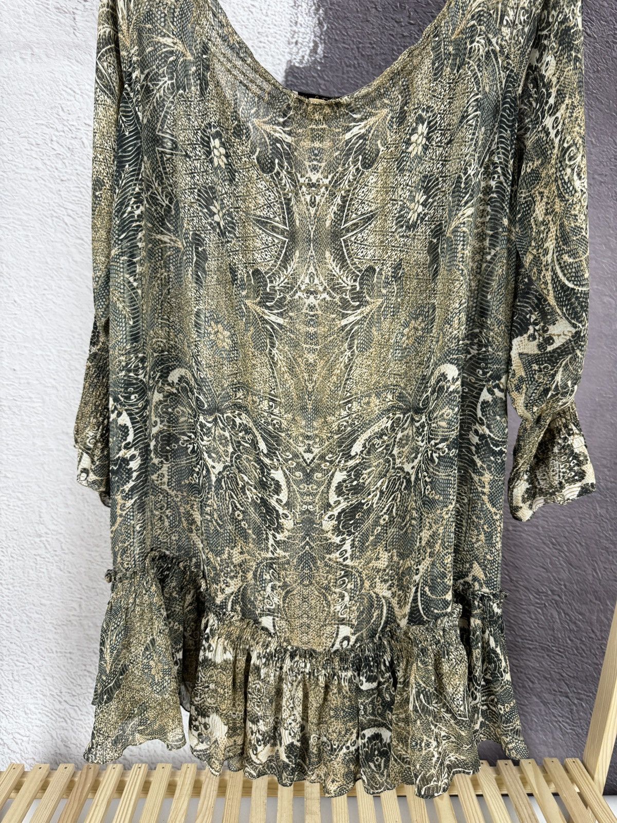 H&M Roberto Cavalli at H&M Shoulderless Dress Silk Ornament Size M / US 6-8 / IT 42-44 - 14 Thumbnail