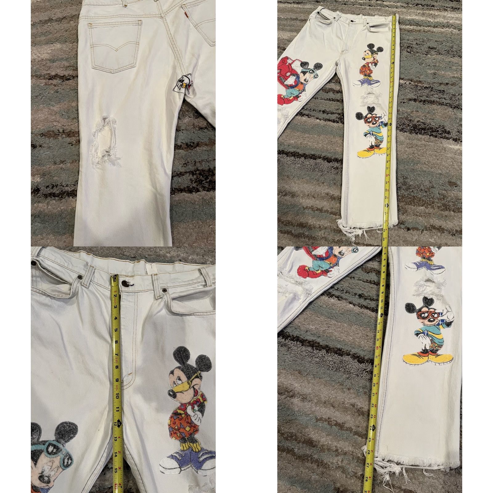 Levi's VINTAGE Levi's Disney Mickey Mouse White Distressed Jeans 8 Orange Tag So Cute VTG Jeans Size 30" / US 8 / IT 44 - 9 Thumbnail