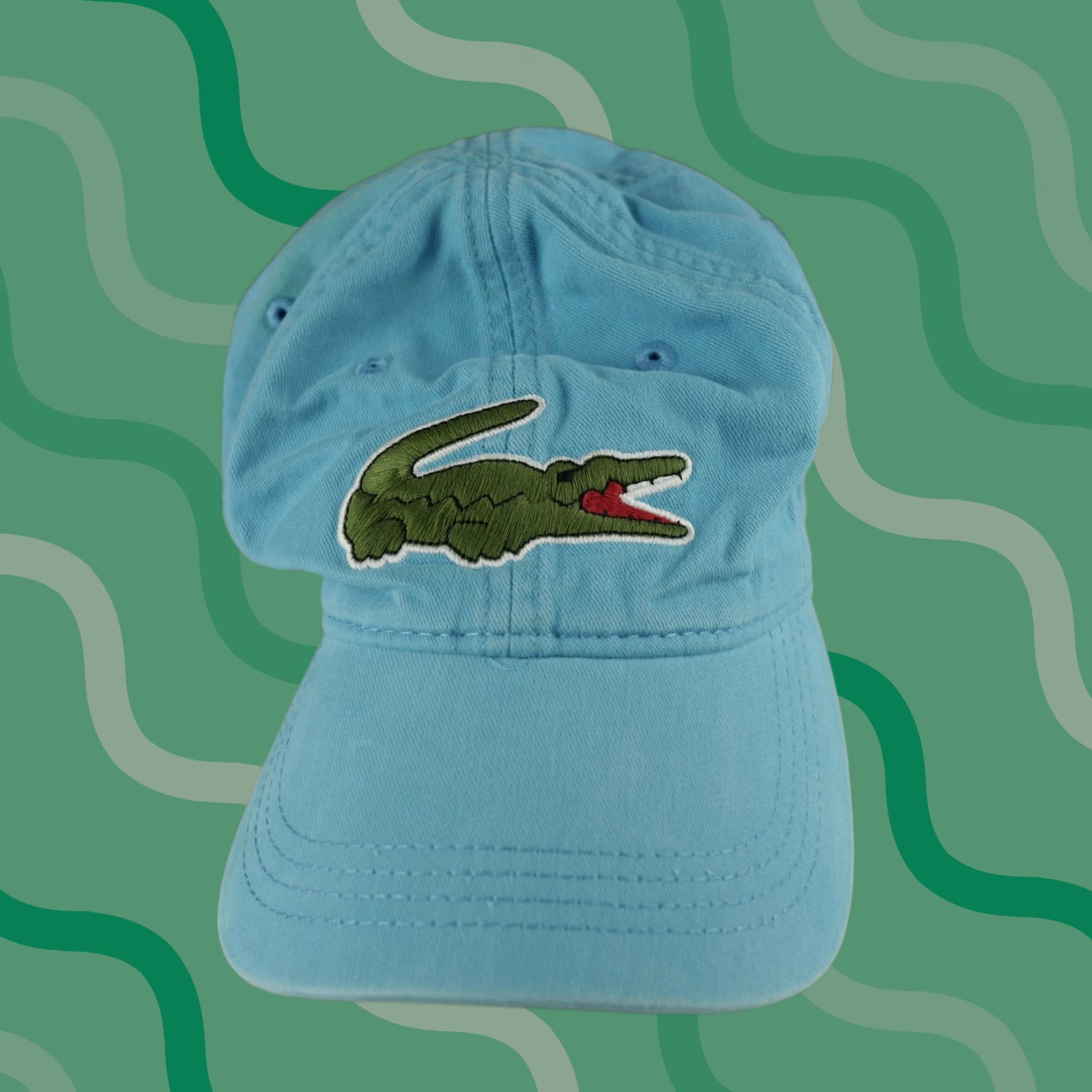 Lacoste Lacoste Hat Cap Strap Back Mens One Size Blue Baseball Big Crocodile Logo Flaw Size ONE SIZE - 1 Thumbnail