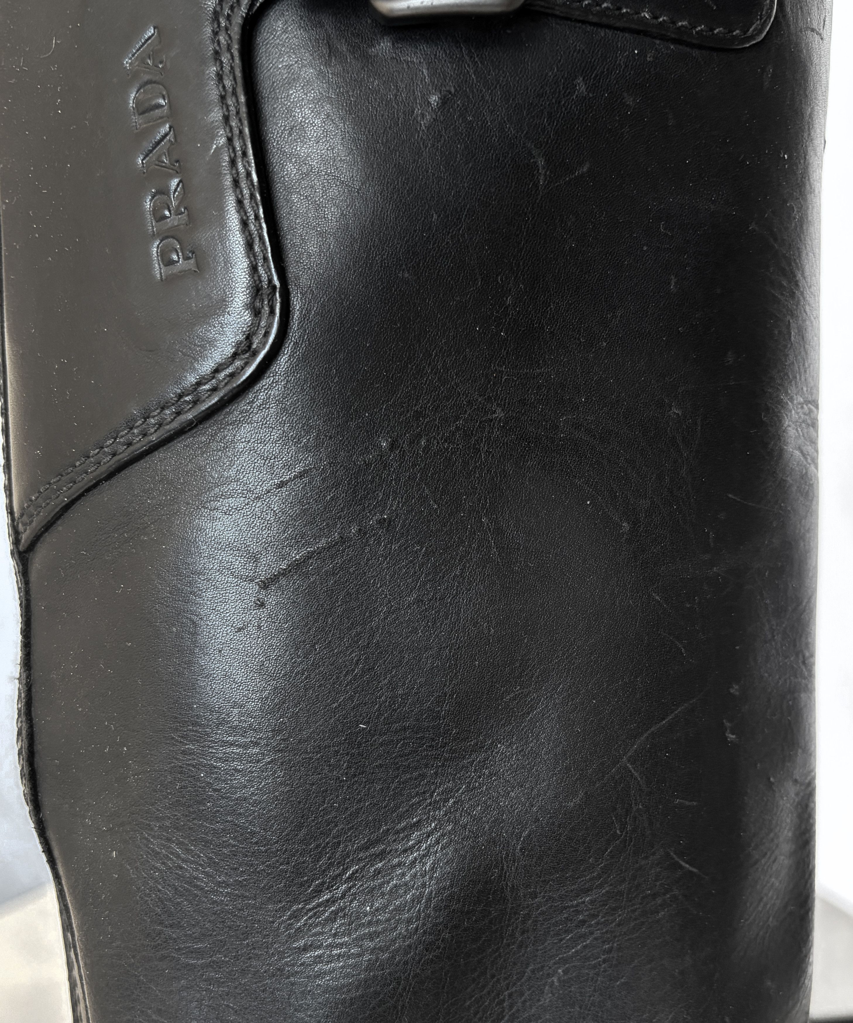 Prada PRADA Boots 1999 Leather Black Zip Logo Vintage Size 41 Size US 11 / IT 41 - 13 Thumbnail