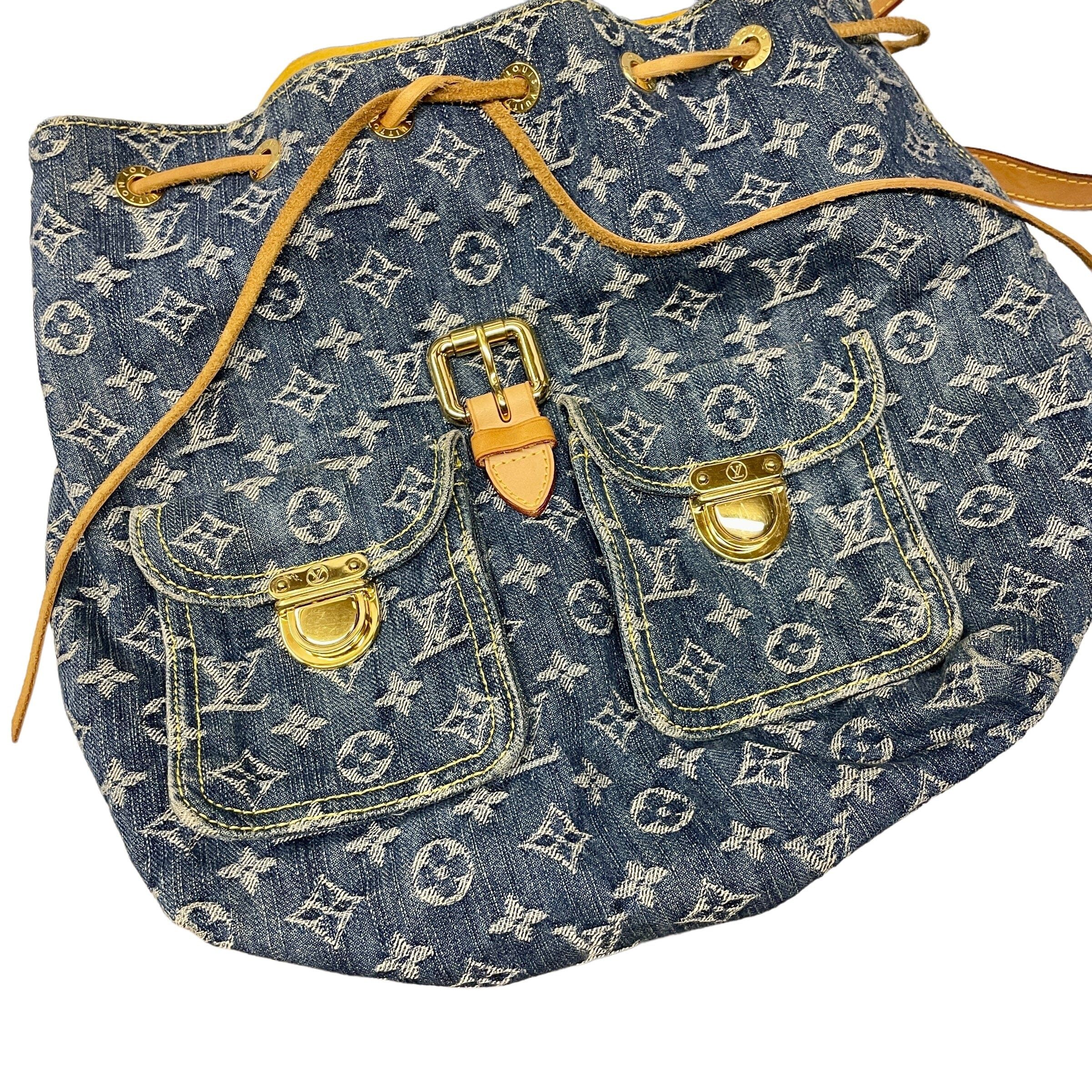 Louis Vuitton Y2K Louis Vuitton Denim Logo Monogram Vintage "Sac A Dos" Backpack Size ONE SIZE - 7 Thumbnail
