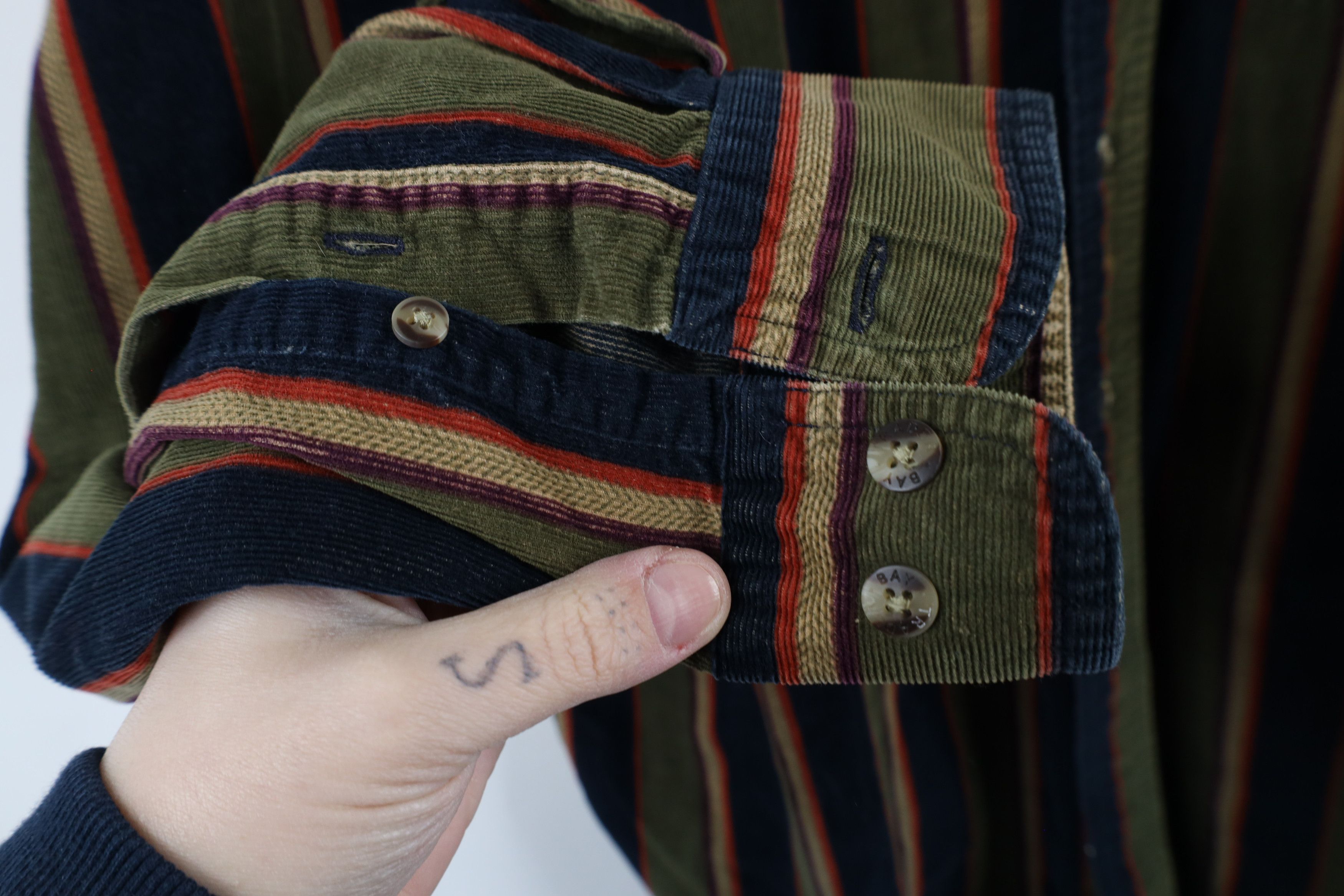 Vintage Vintage 90s Streetwear Block Corduroy Button Down Shirt Size US L / EU 52-54 / 3 - 7 Thumbnail