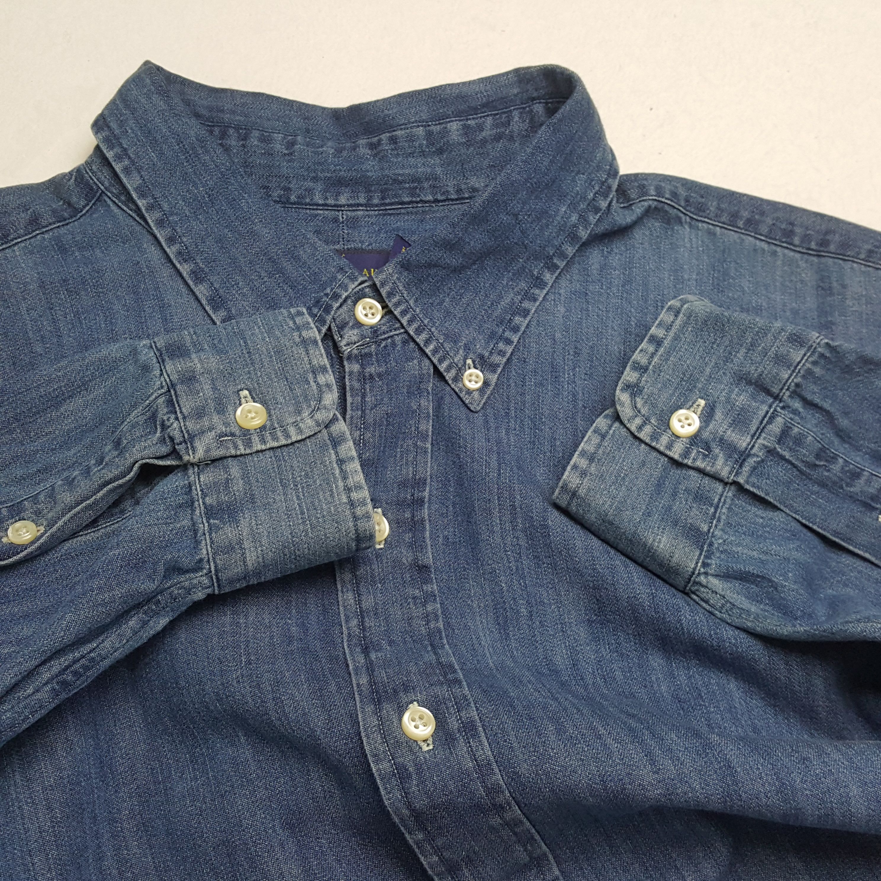 Polo Ralph Lauren × Ralph Lauren × Vintage Vintage POLO by RALPH LAUREN Fashion Brand Denim Shirts Size US XXL / EU 58 / 5 - 8 Thumbnail