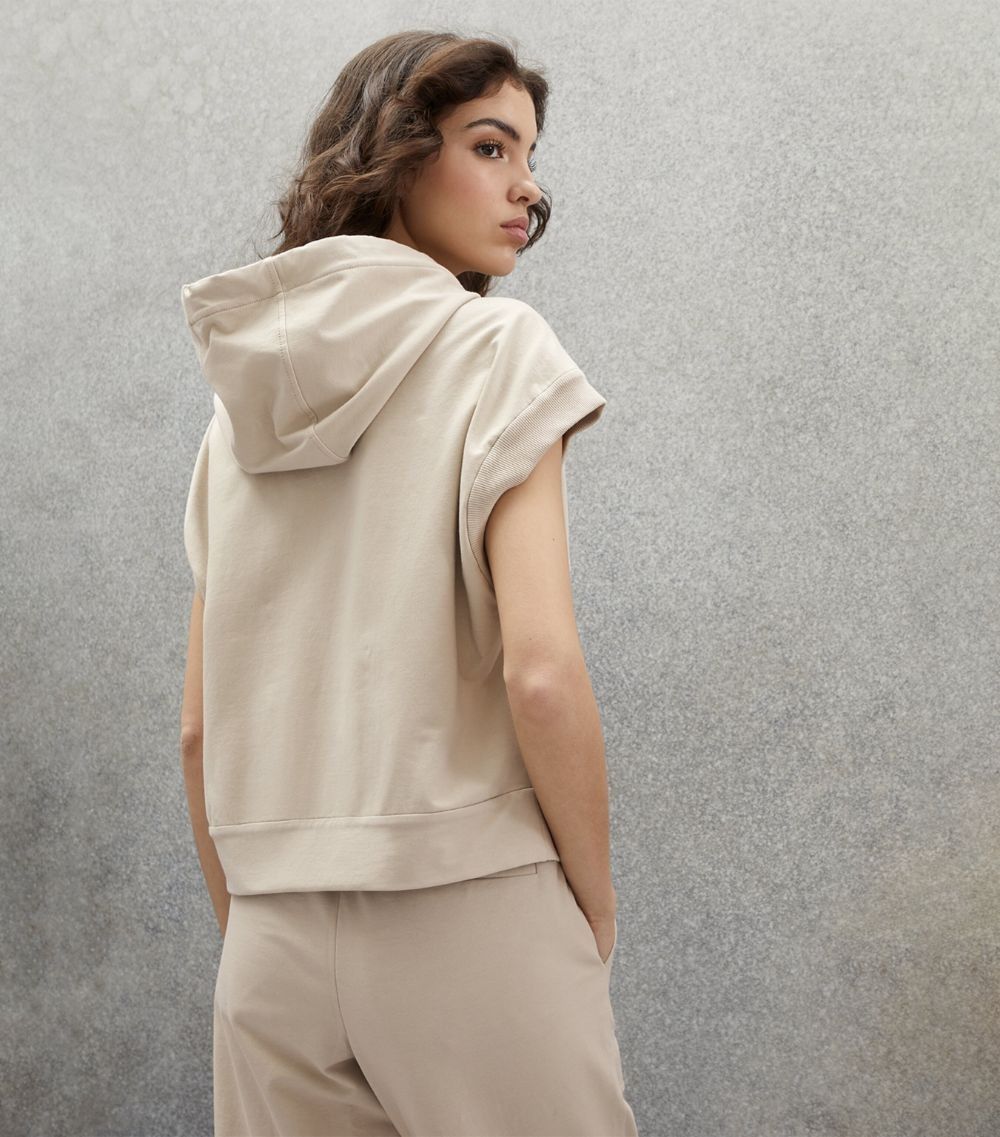 Brunello Cucinelli o1y0825 Hooded Sweatshirt in Beige Size M / US 6-8 / IT 42-44 - 4 Thumbnail