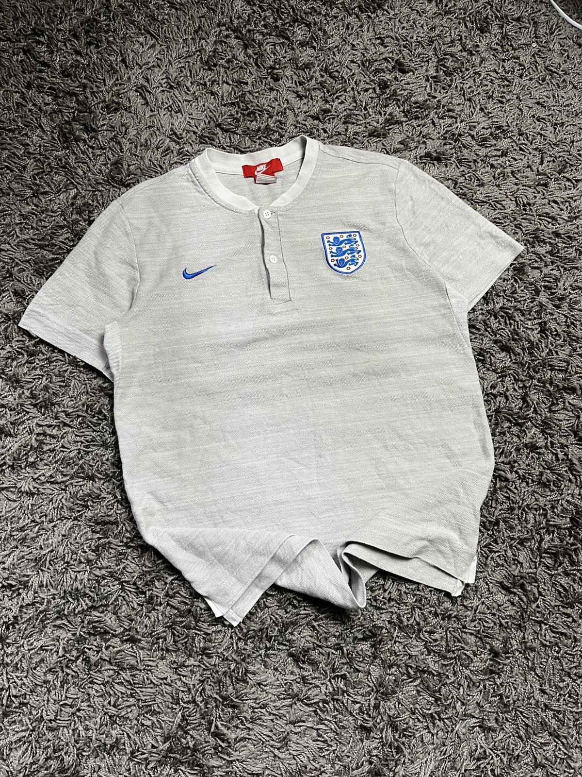 Nike Nike England National Team 2018 Henley Polo Shirt Grey Size US L / EU 52-54 / 3 - 1 Thumbnail