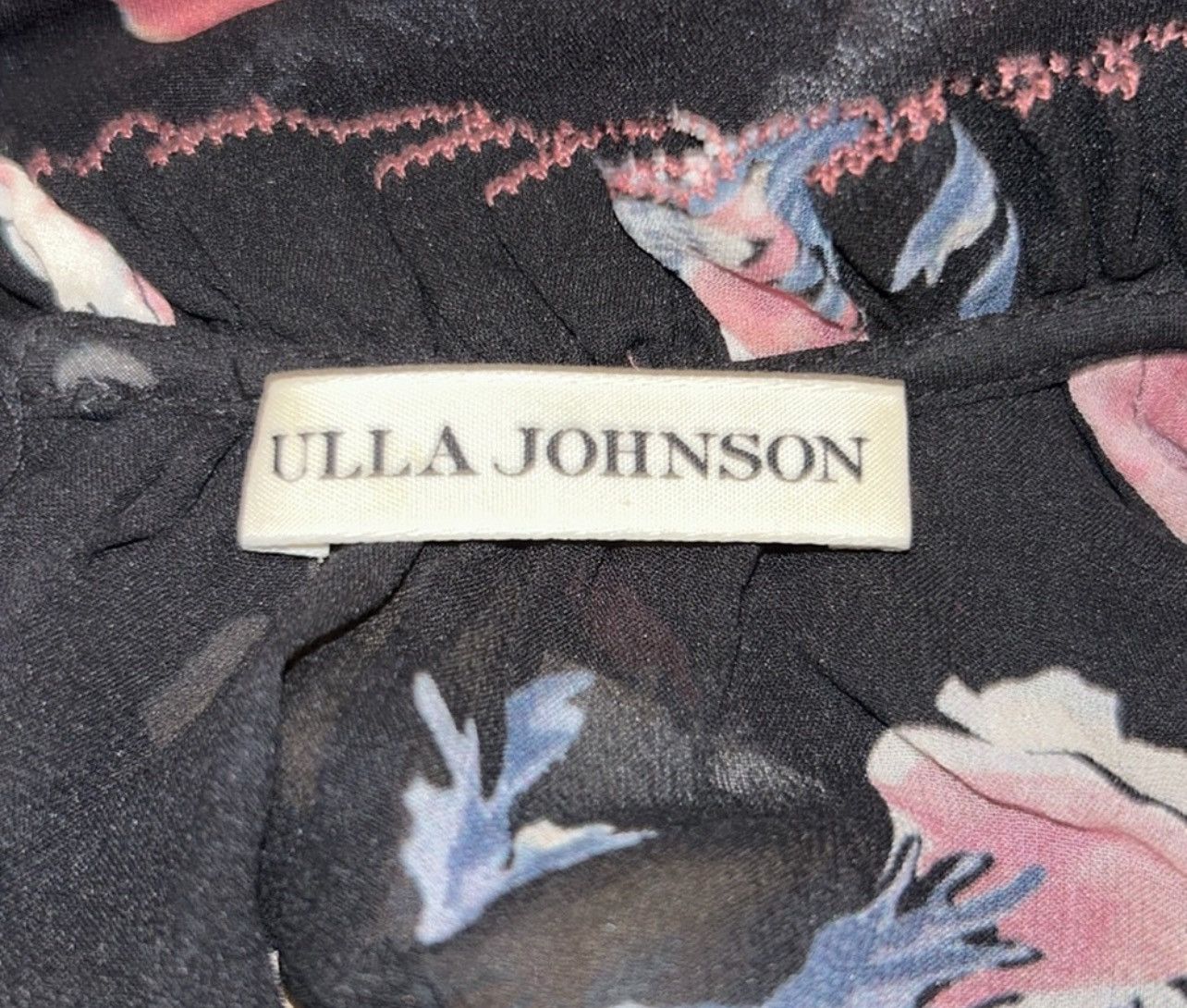 Ulla Johnson Ulla Johnson Luisa Black Silk Floral Asymmetric Dress Size XS / US 0-2 / IT 36-38 - 8 Thumbnail