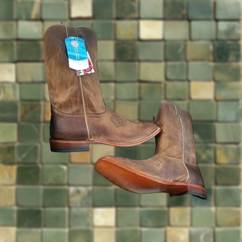 Vintage VINTAGE Nocona Boots Mens 15 EE Brown Leather Western Boots Clemson University Collegiate Cowboy College Size US 15 / EU 48 - 1 Thumbnail