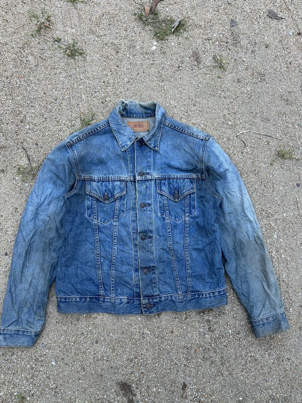Levi's × Vintage Vintage 90s Levis Denim Tracker Jacket Size US L / EU 52-54 / 3 - 4 Thumbnail