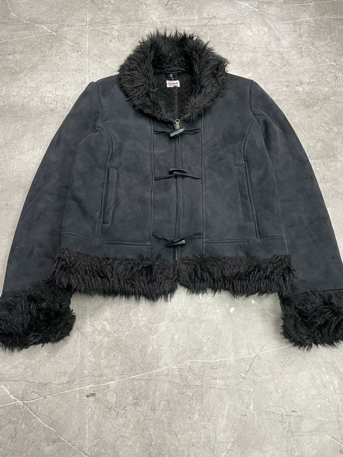 Le Grande Bleu (L.G.B.) Fur suede jacket hype avant garde y2k rick owens Jacket Y2K Size US S / EU 44-46 / 1 - 1 Thumbnail