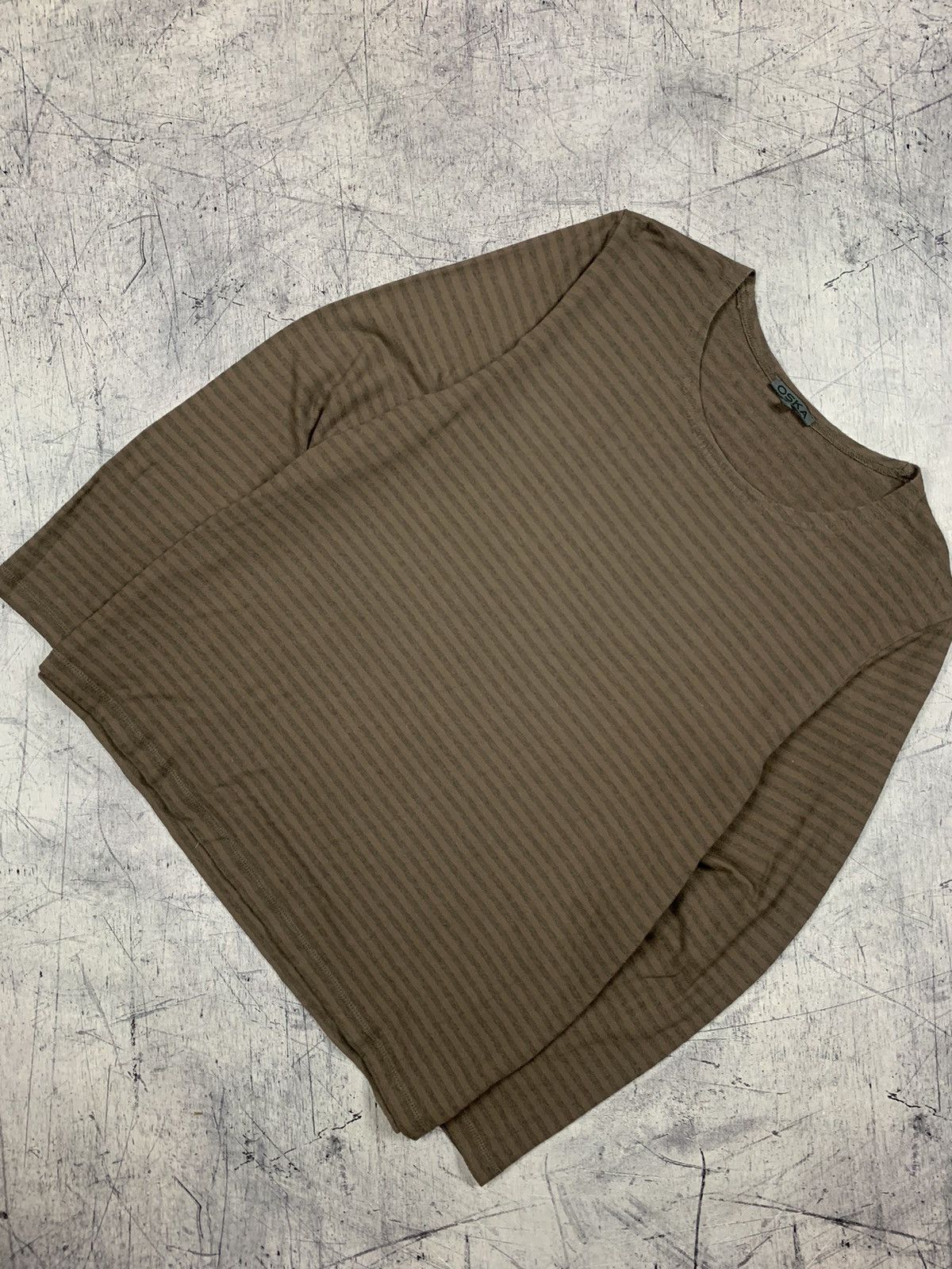 OSKA Oska Striped Long Sleeve T-Shirt Brown Size 4 Avant Garde Size S / US 4 / IT 40 - 1 Thumbnail