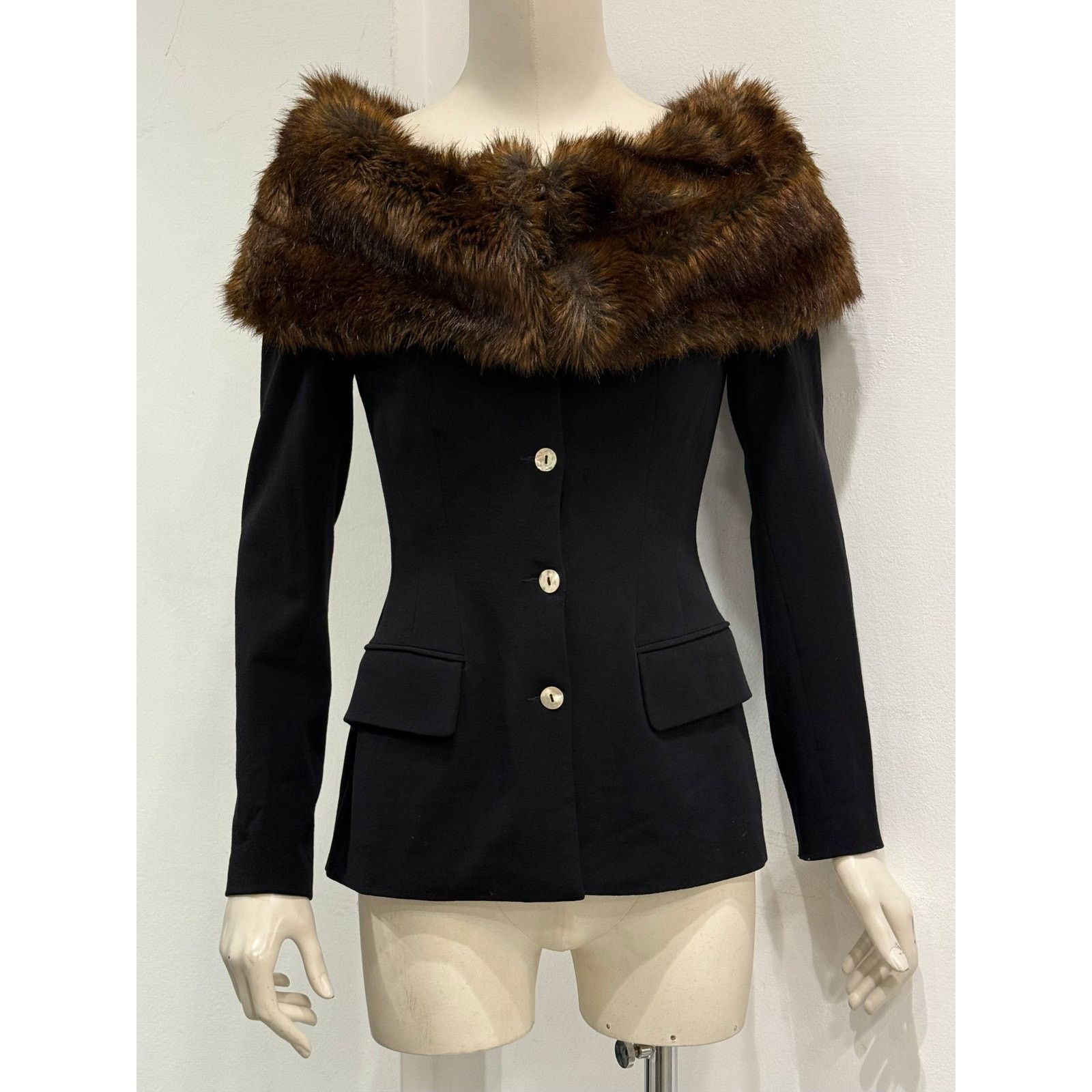 plein sud 2000s Plein Sud blazer with detachable fur Size S / US 4 / IT 40 - 1 Thumbnail