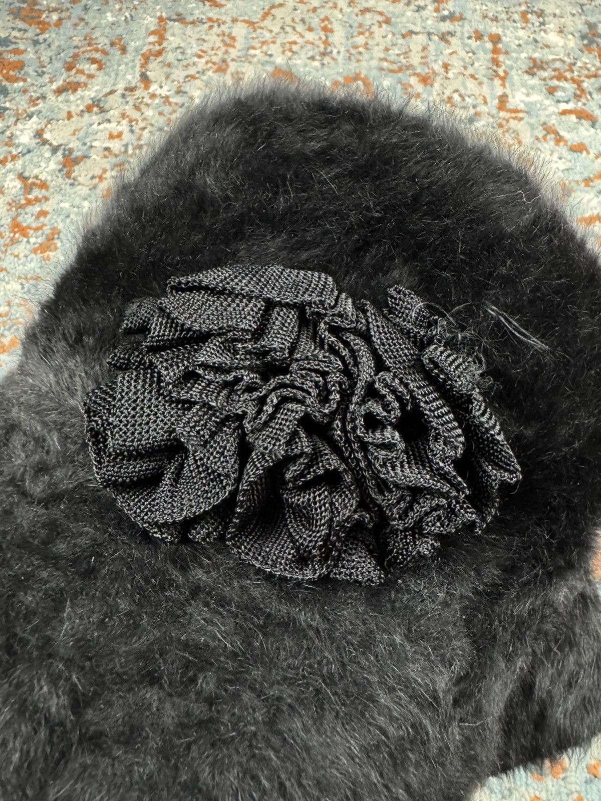 Kangol Vintage Y2K Kangol angora fuzzy hairy hat dark akademka Size ONE SIZE - 6 Thumbnail