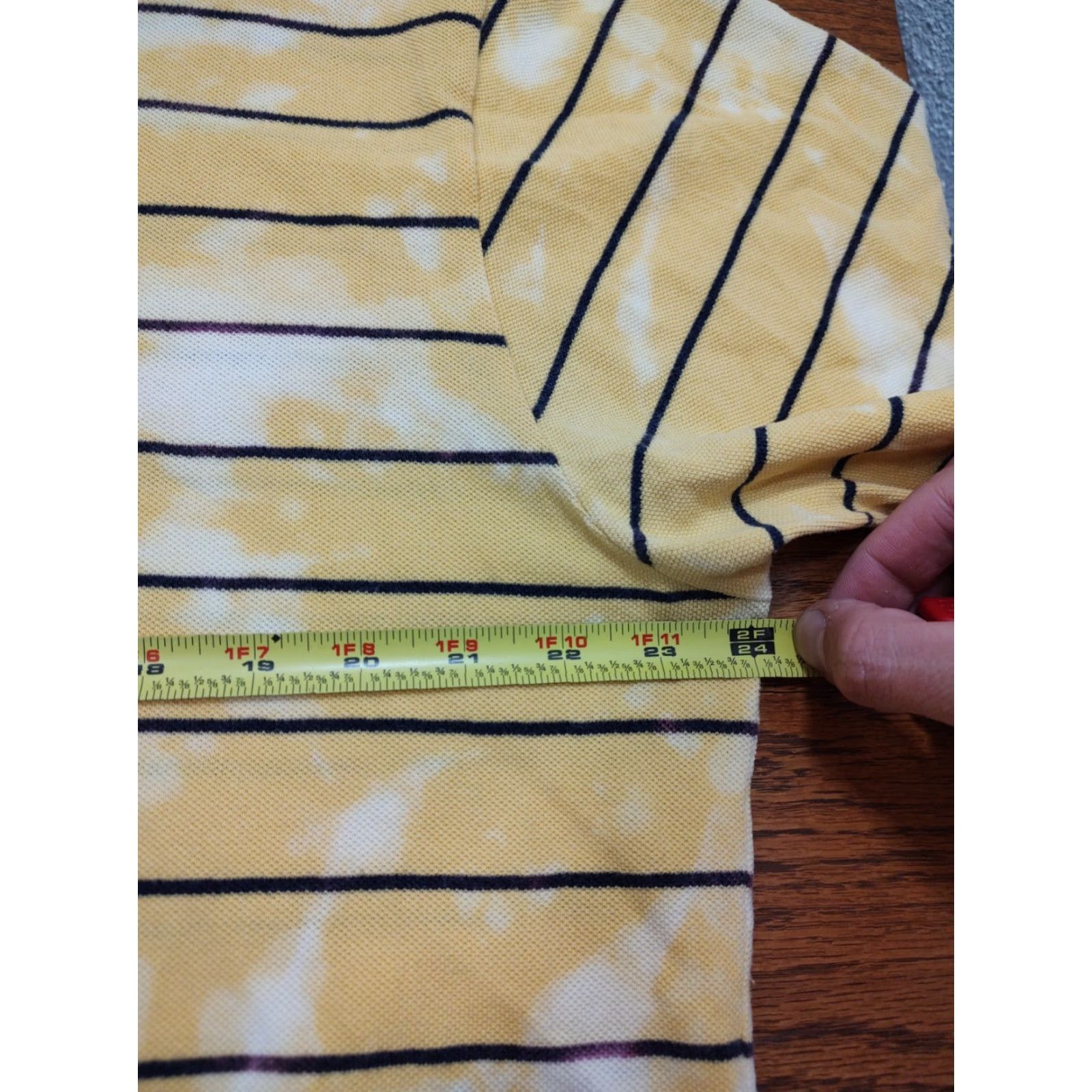 Polo Ralph Lauren VINTAGE Polo Ralph Lauren Shirt Mens XL Tie Dye Acid Wash Yellow Striped 90s College USA Size US XL / EU 56 / 4 - 5 Thumbnail