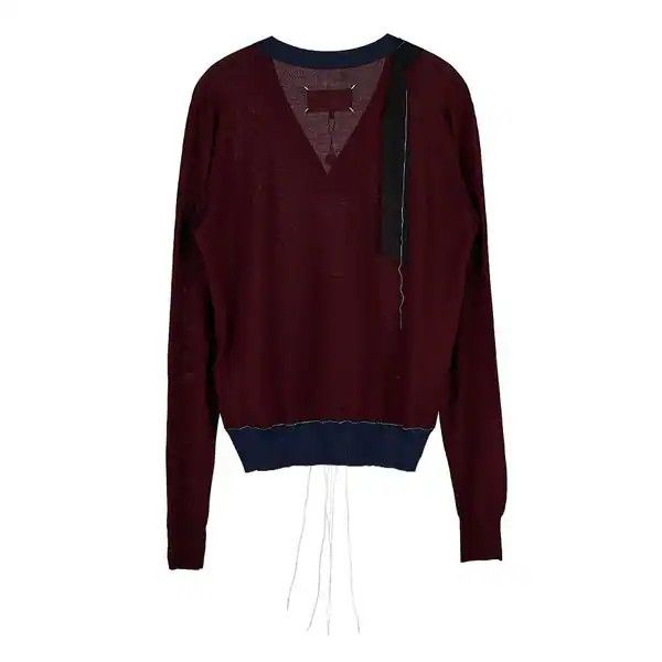 Maison Margiela o1y0625 Cardigan in Burgundy/Blue Size S / US 4 / IT 40 - 2 Thumbnail