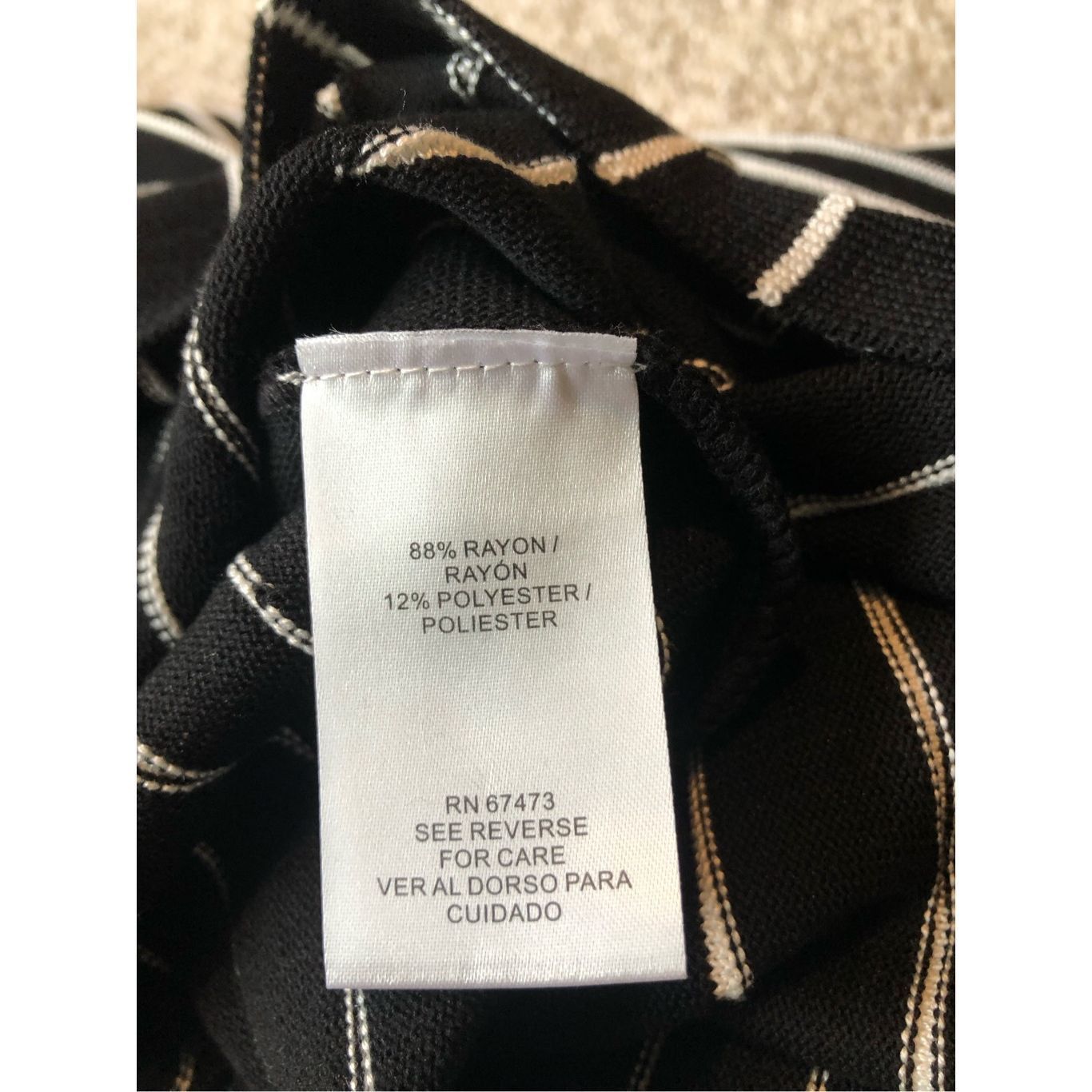 Other Danny & Nicole Women’s Black and White V Neck Striped Bottom Size XL / US 12-14 / IT 48-50 - 7 Thumbnail