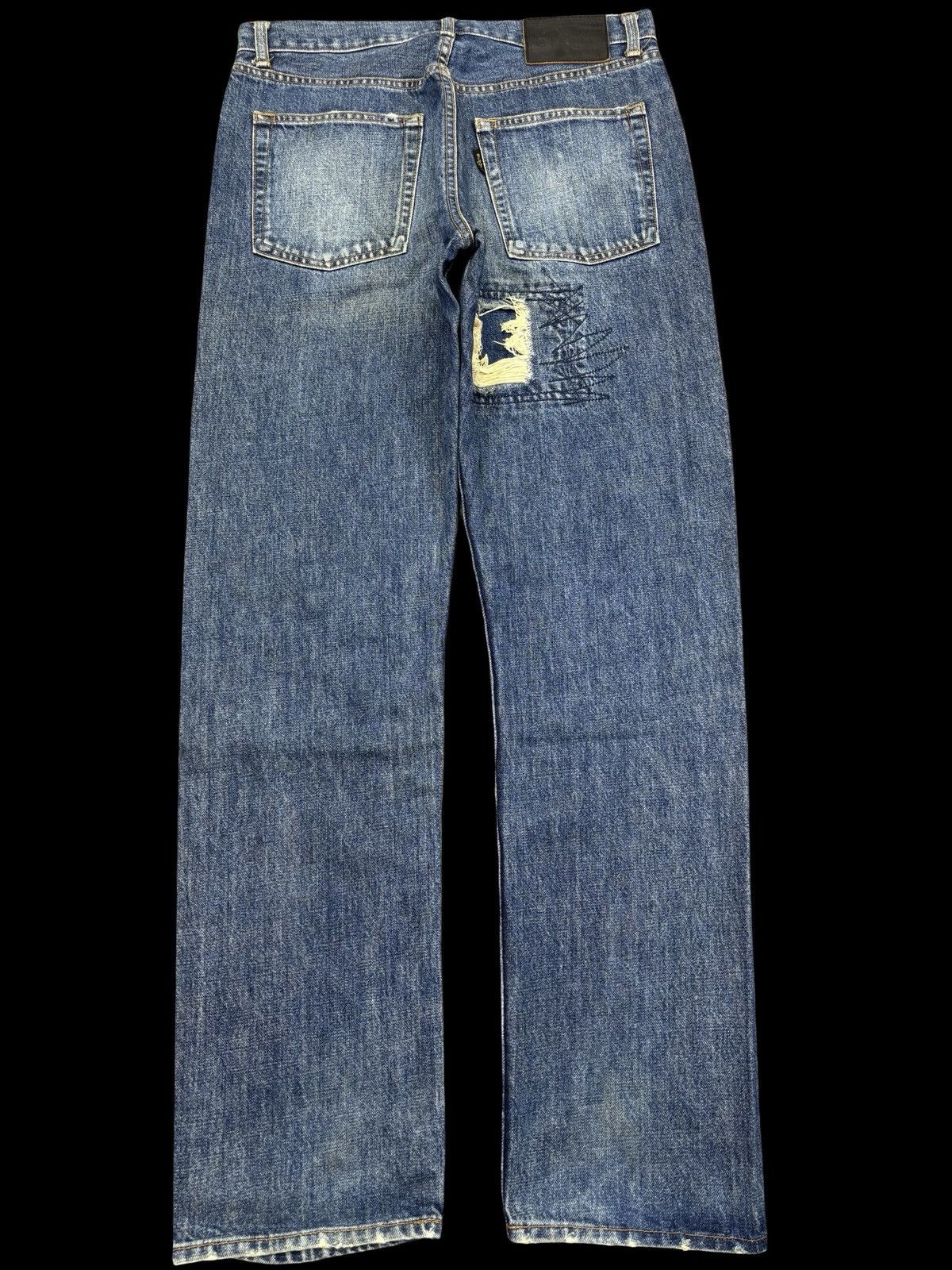Beams Plus 💥Denim Art💥BEAMS Japan Patchwork Distressed Denim F872 Size US 31 - 2 Thumbnail