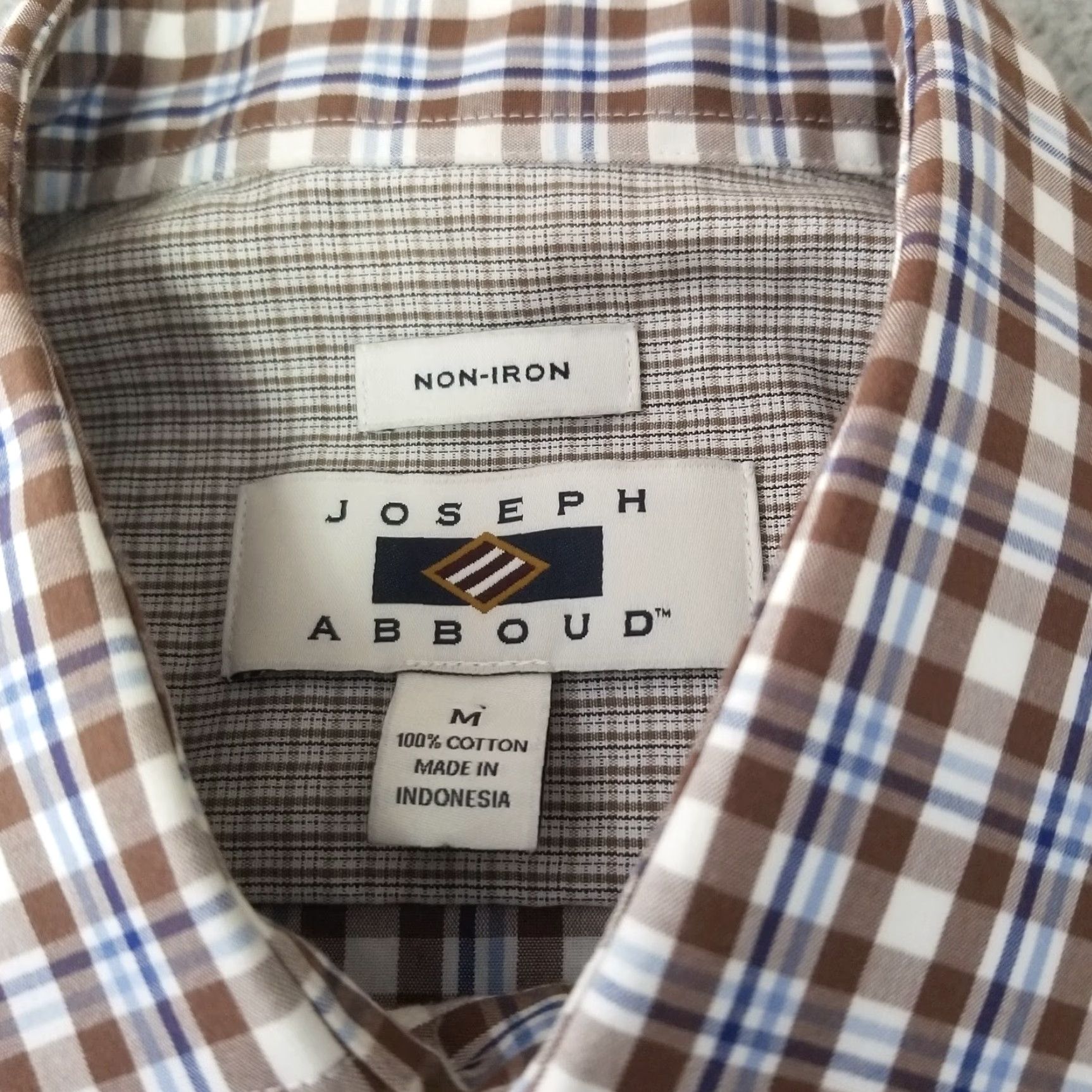 Joseph Abboud Joseph Abboud Shirt Mens Medium Brown Check Cotton Button Up Long Sleeve Casual Size US M / EU 48-50 / 2 - 3 Thumbnail
