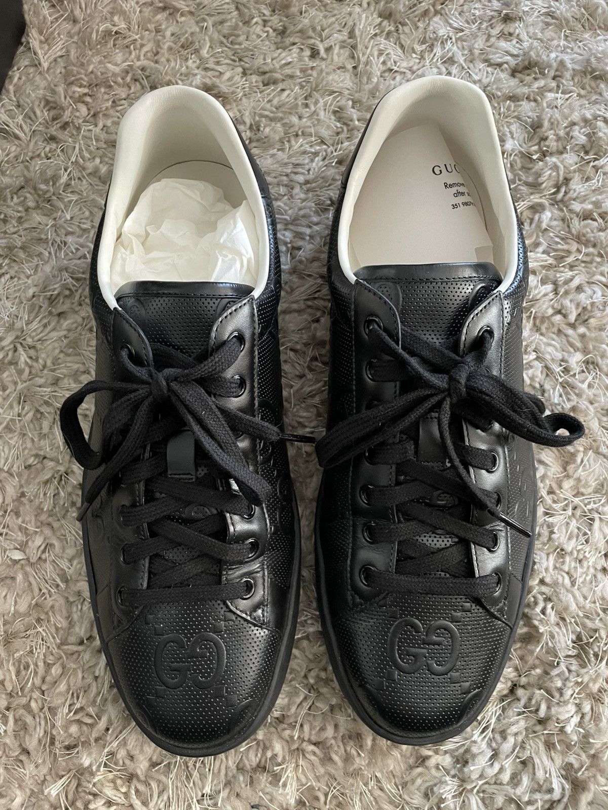 Gucci Gucci Ace Black GG Size US 10 / EU 43 - 5 Thumbnail