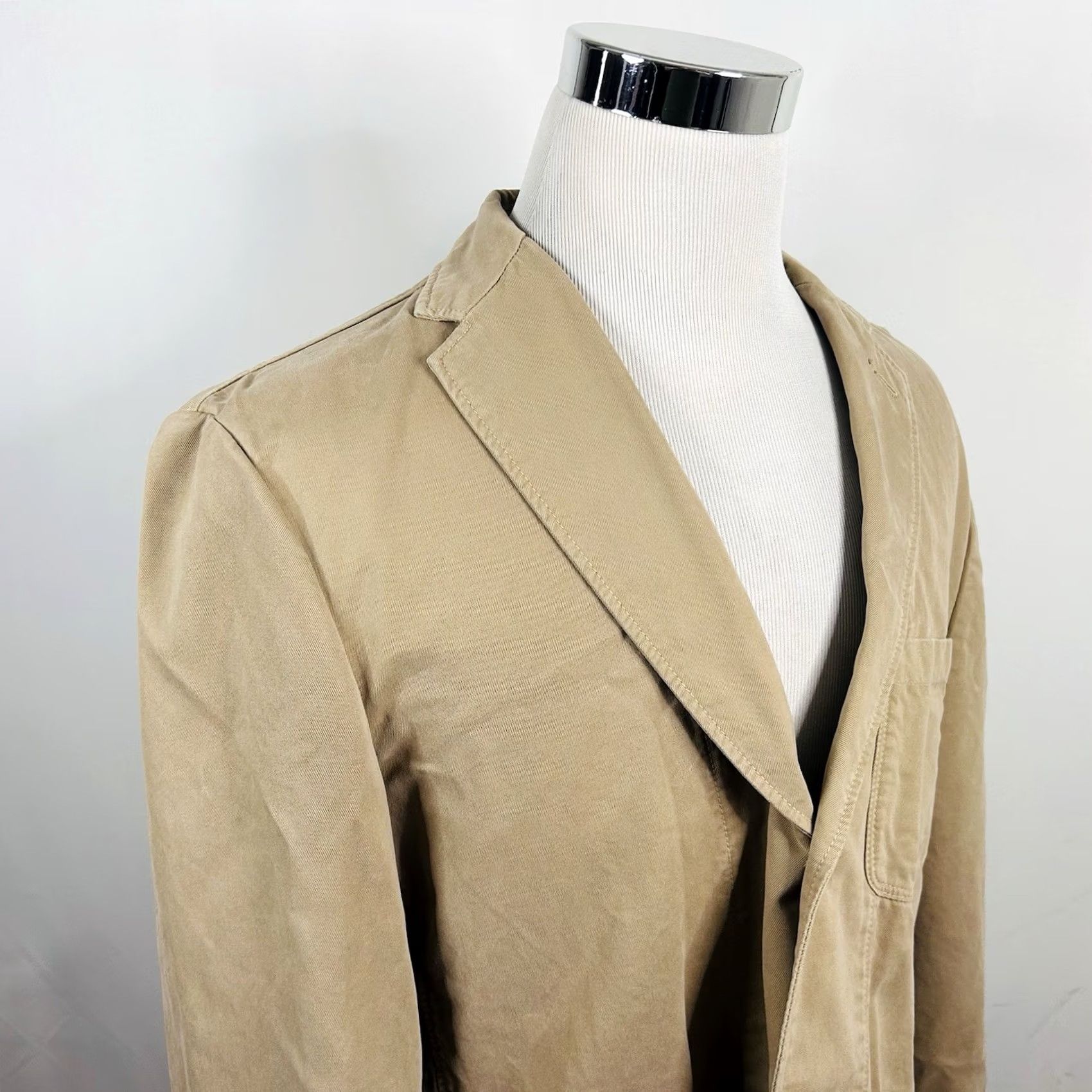 J.Crew NWT J.CREW XL Beige 100% Cotton Chino Sport Coat Three-Button Single-Vented Notch Lapel Men’s/Adult Regular Fit Jacket Coat Wool Free Size US XL / EU 56 / 4 - 2 Thumbnail
